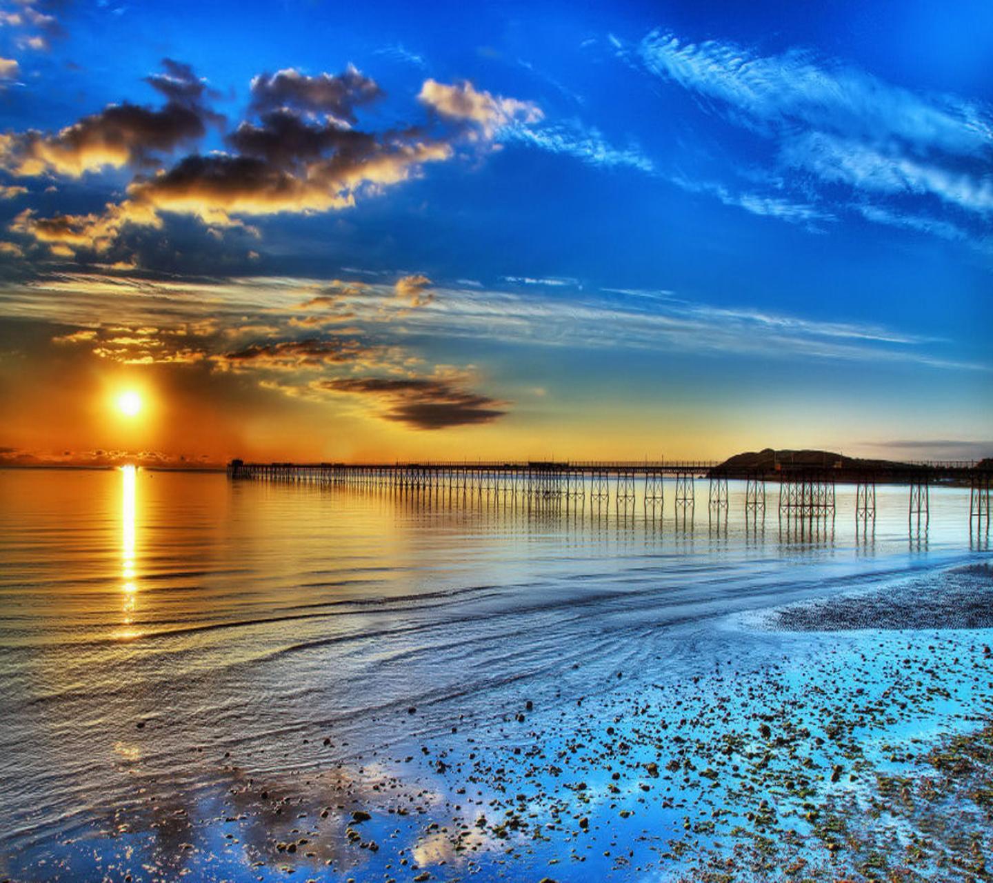 21073 télécharger l'image coucher de soleil, plage, paysage, mer, bleu - fonds d'écran et économiseurs d'écran gratuits