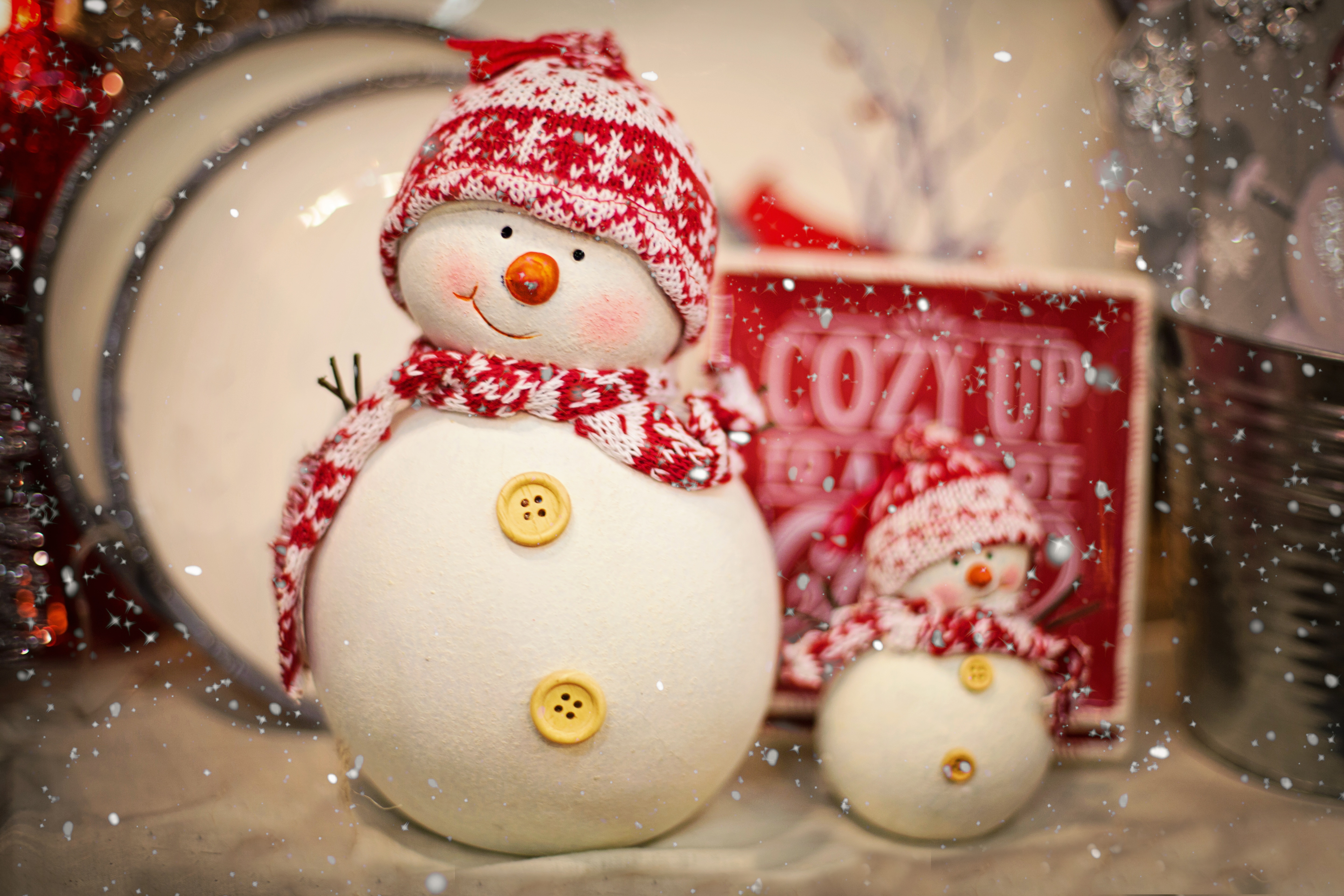 Скачать обои бесплатно Рождество, Снеговик, Праздничные картинка на рабочий стол ПК