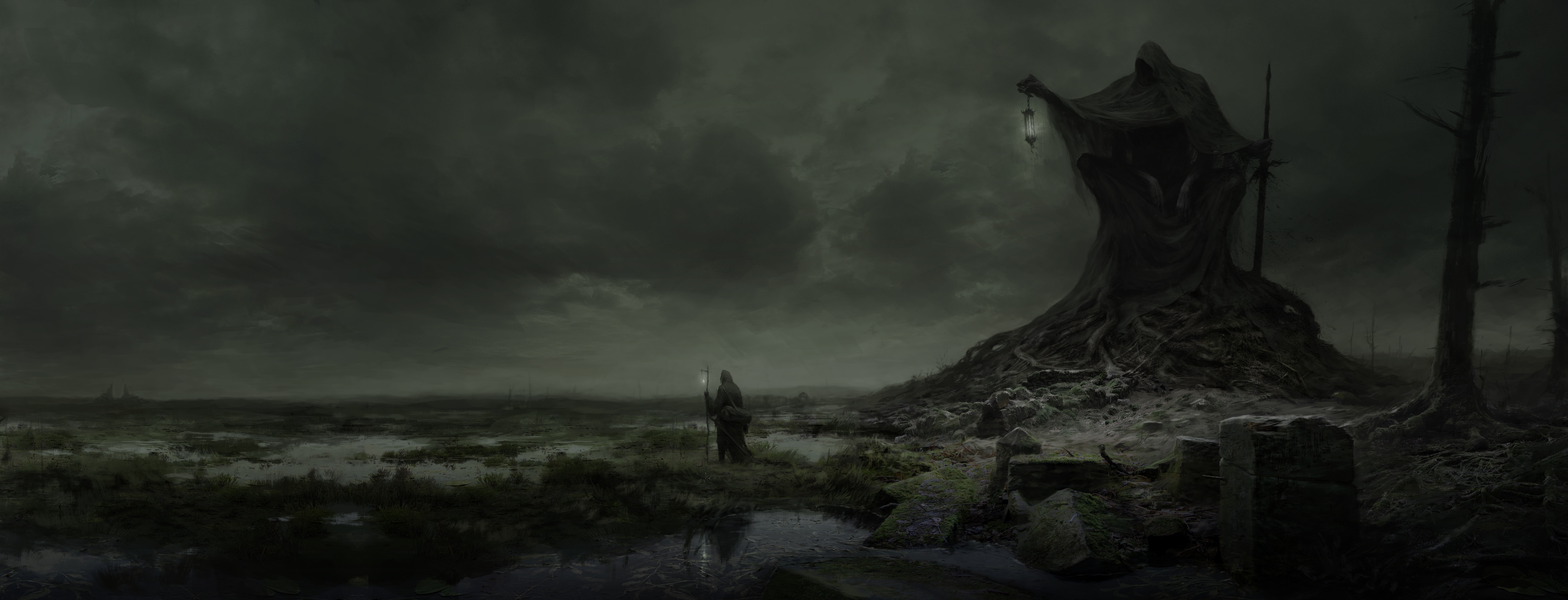 Free download wallpaper Landscape, Dark, Grim Reaper on your PC desktop