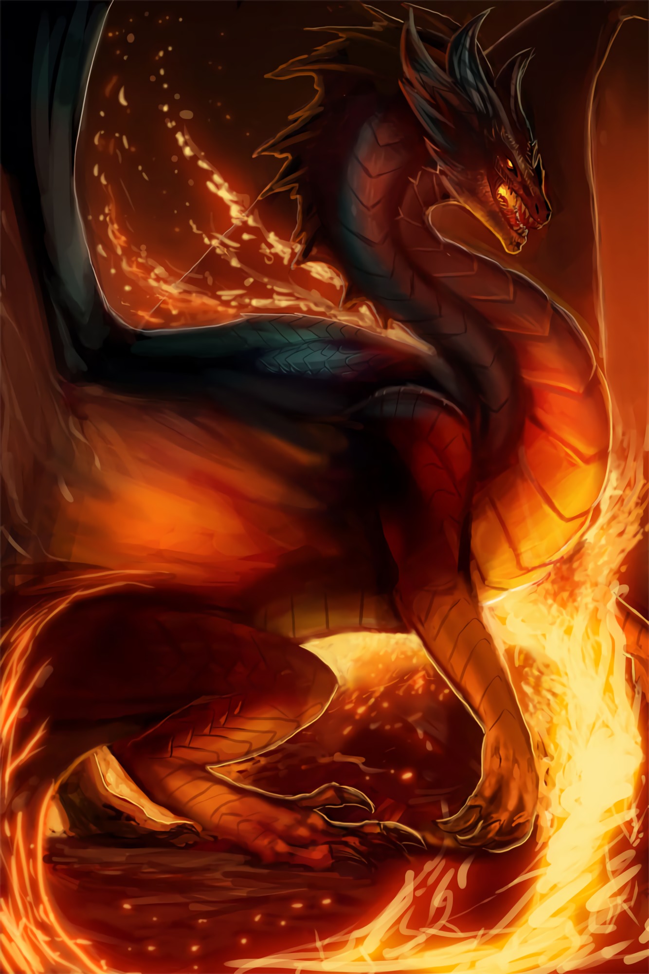 fiction, dragon, art, fire, being, creature, that's incredible