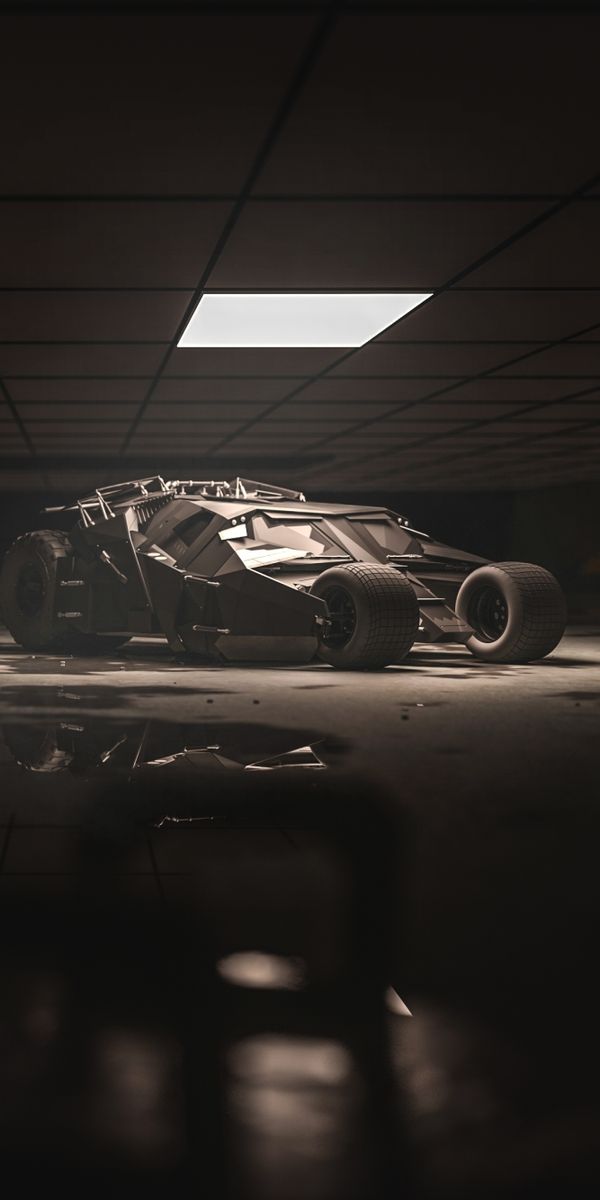 Phone wallpaper Batmobile, 3D, Batmobile Tumbler, Batcave, Movie, The — free download