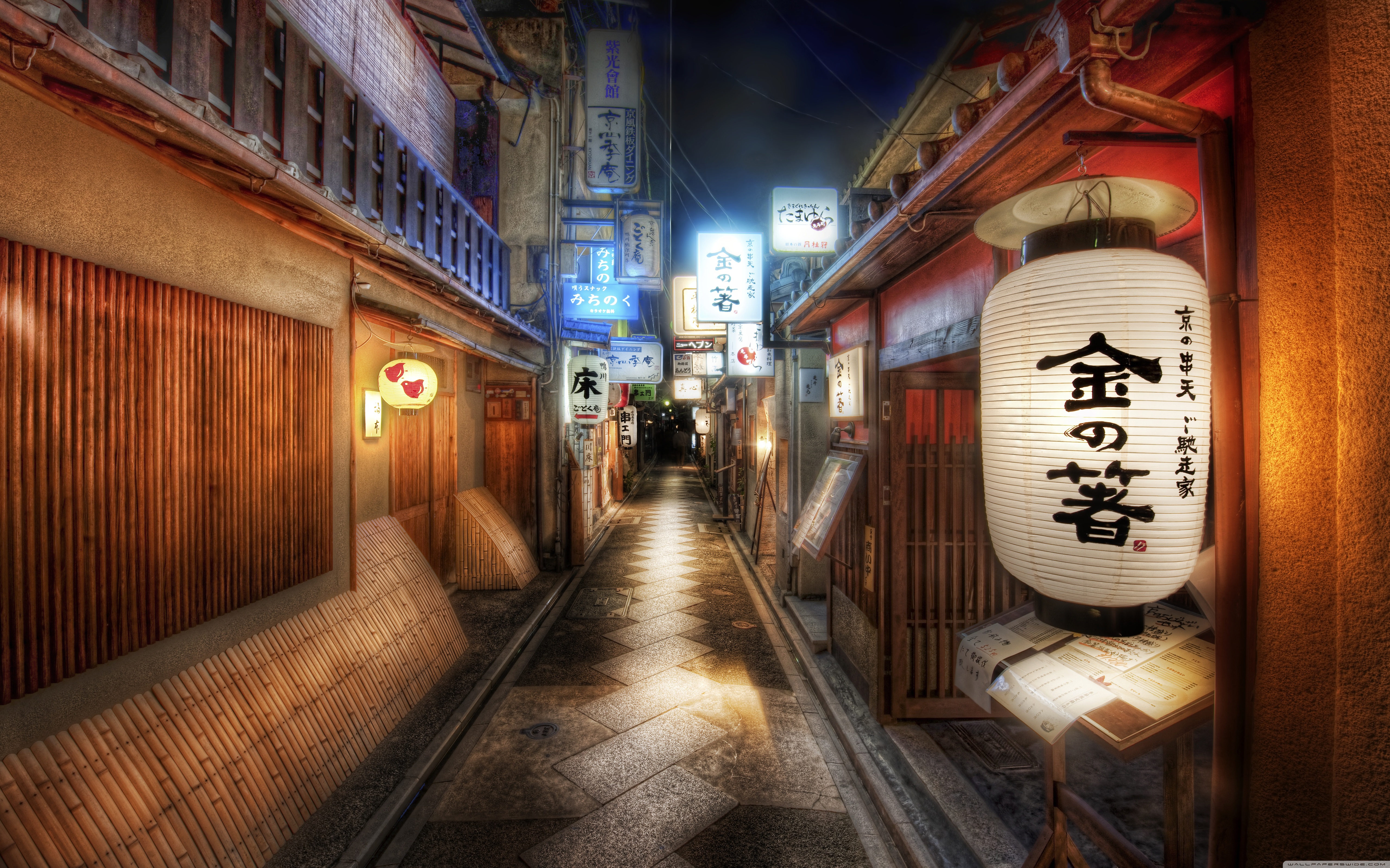Download mobile wallpaper Lantern, Street, Kyoto, Man Made for free.