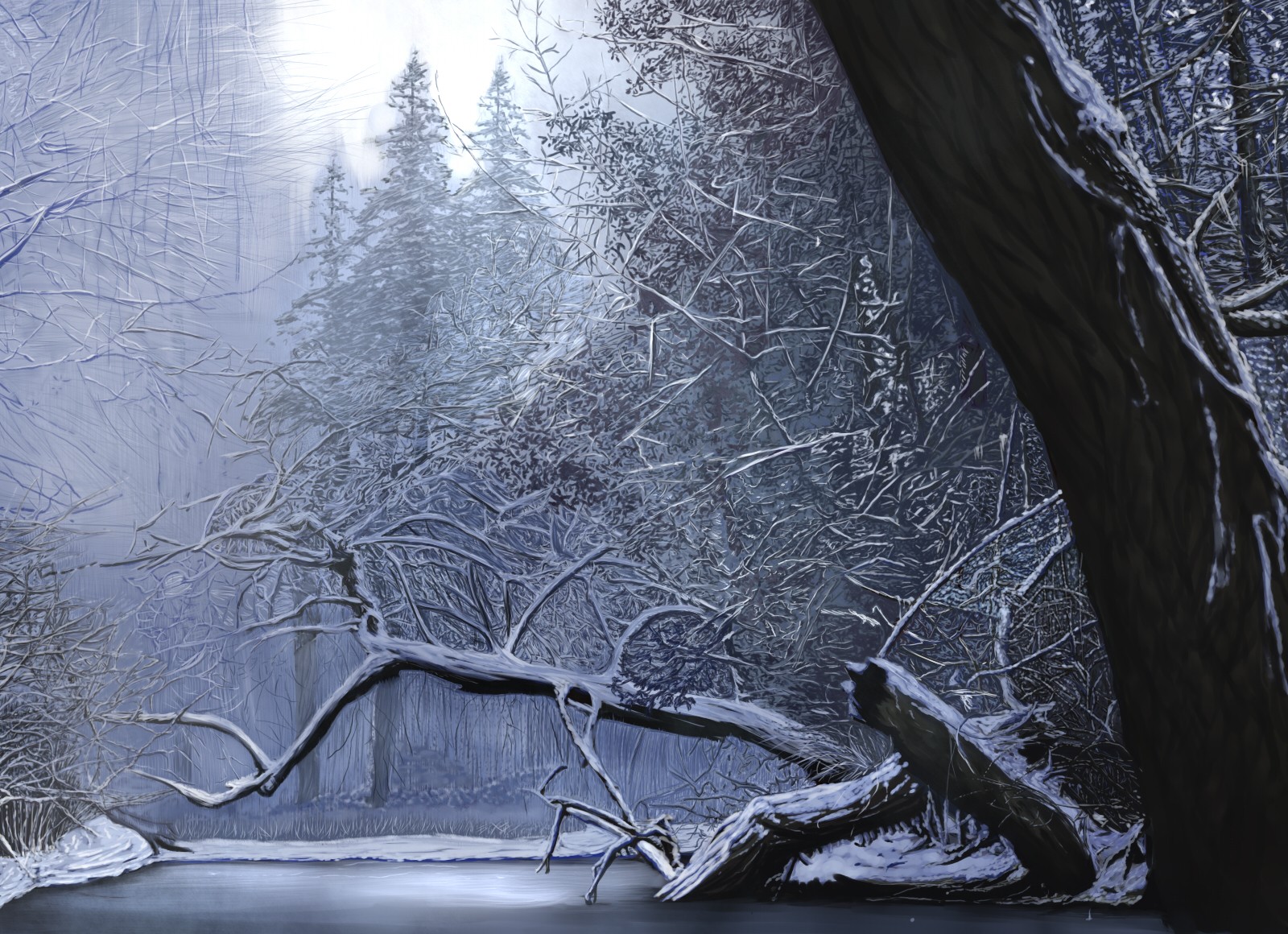 Завантажити шпалери безкоштовно Зима, Художній картинка на робочий стіл ПК