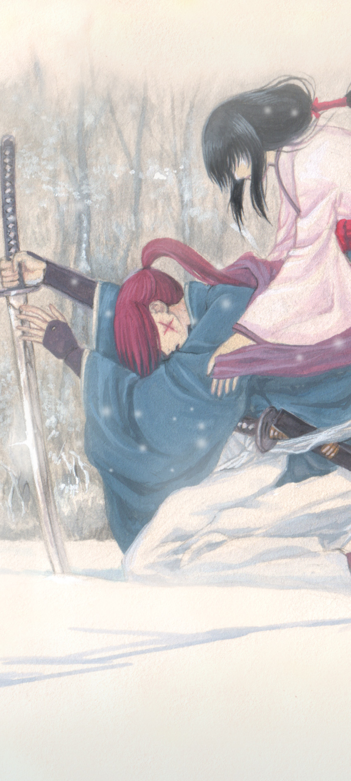 Handy-Wallpaper Animes, Rurôni Kenshin Meiji Kenkaku Romantan, Kenshin Himura, Tomoe Yukishiro kostenlos herunterladen.