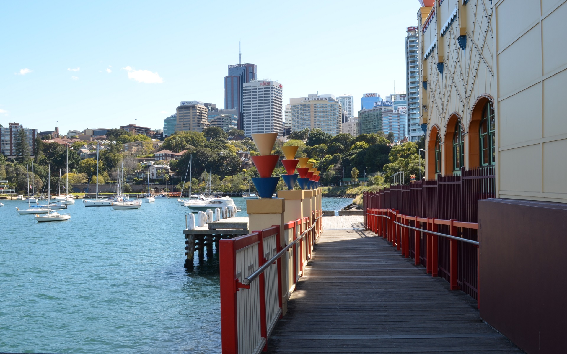 Free download wallpaper Sydney, Building, Path, Boat, Yacht, Man Made, Walkway, Lavender Bay on your PC desktop