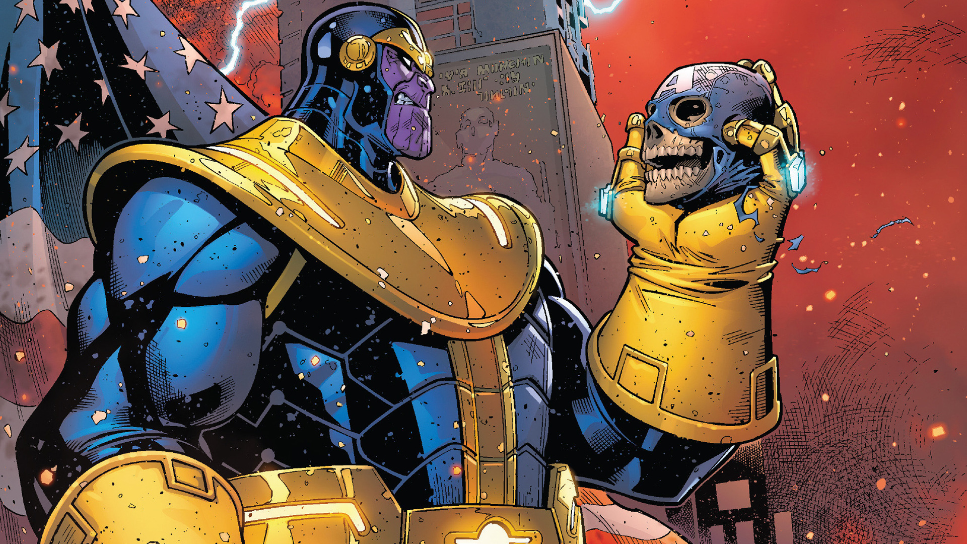 Baixar papel de parede para celular de Os Vingadores, História Em Quadrinhos, Thanos gratuito.