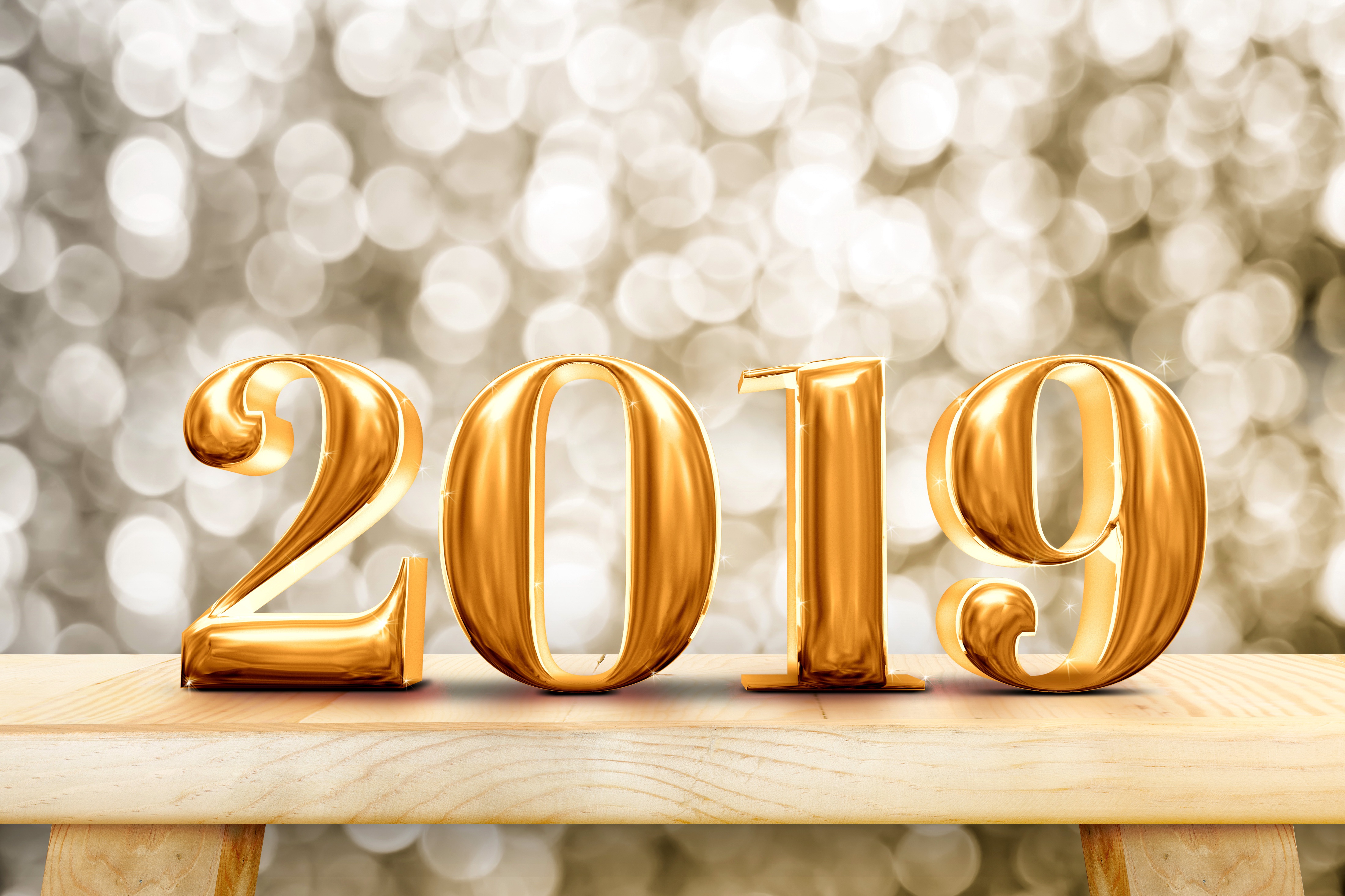 Laden Sie das Feiertage, Bokeh, Neujahr 2019-Bild kostenlos auf Ihren PC-Desktop herunter