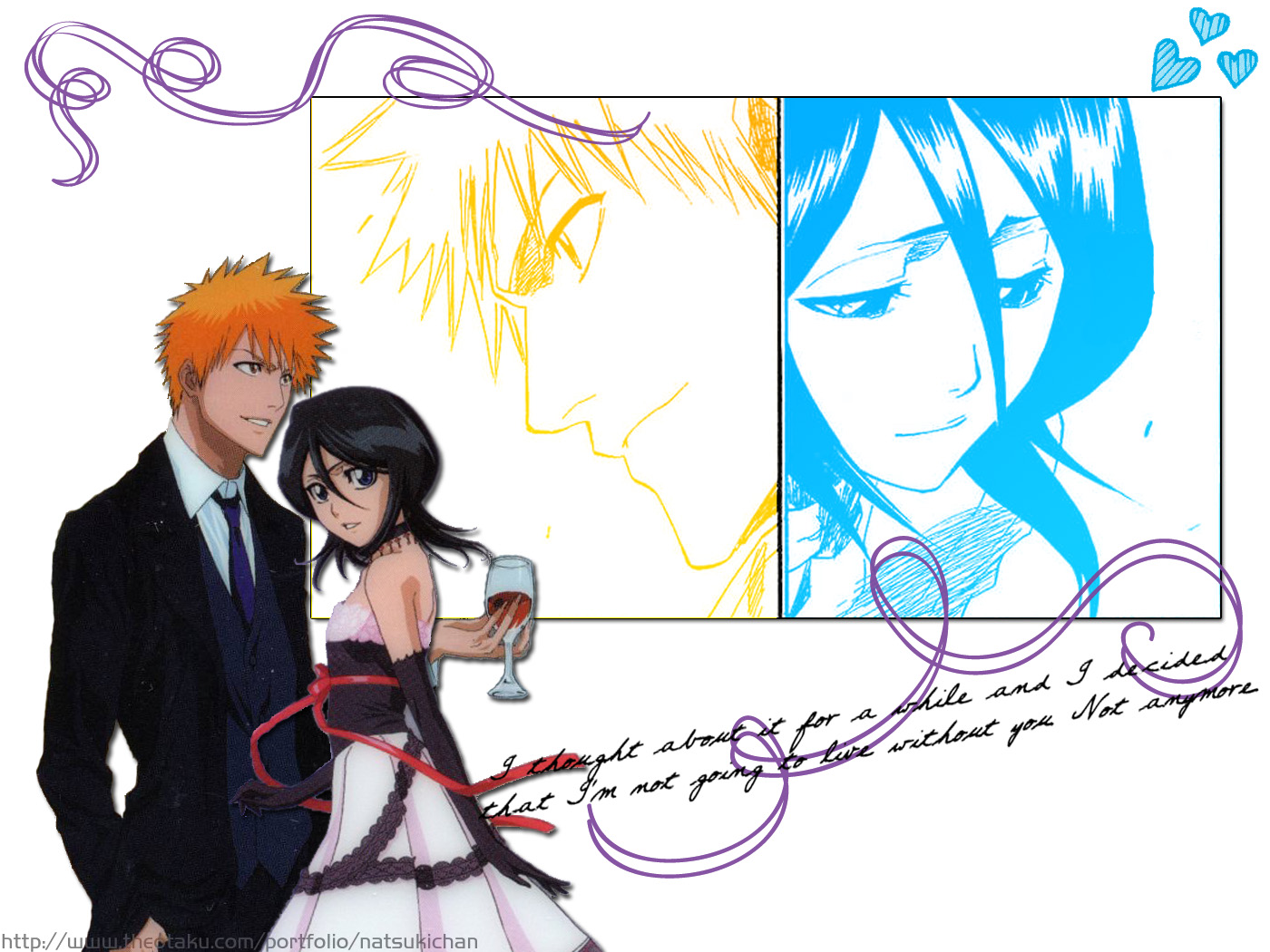 Handy-Wallpaper Bleach, Rukia Kuchiki, Animes, Ichigo Kurosaki kostenlos herunterladen.