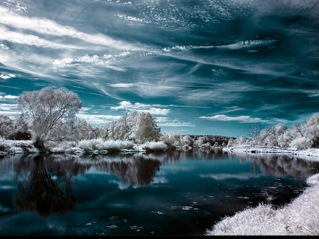 Téléchargez gratuitement l'image Hiver, Eau, Ciel, L'hiver, Terre/nature, Réflection sur le bureau de votre PC