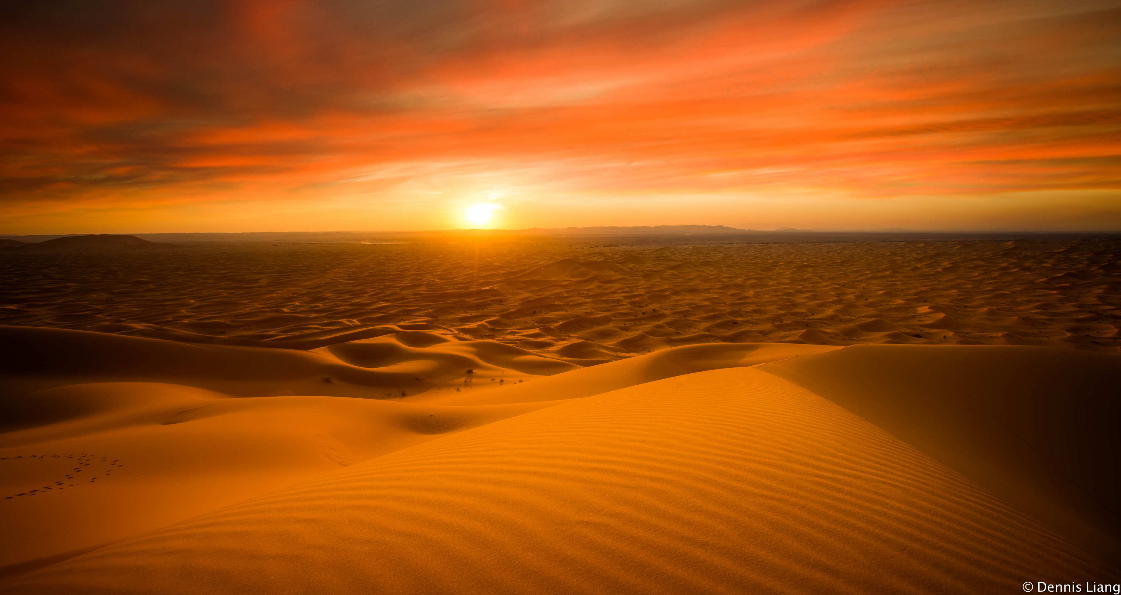 Download mobile wallpaper Landscape, Sunset, Sky, Sand, Desert, Horizon, Dune, Photography for free.
