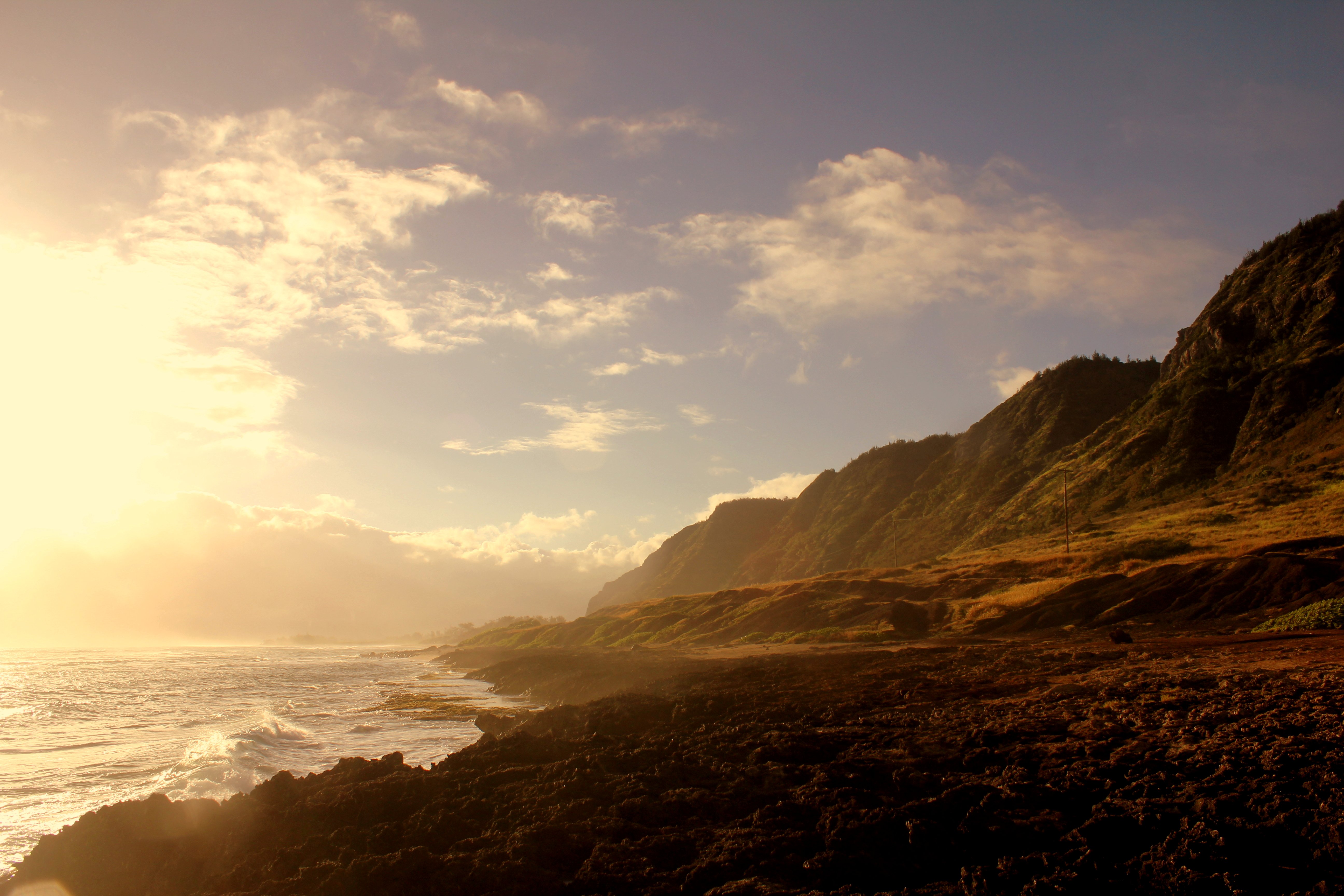 HD wallpaper earth, coastline, coast, hawaii, shore, sunrise