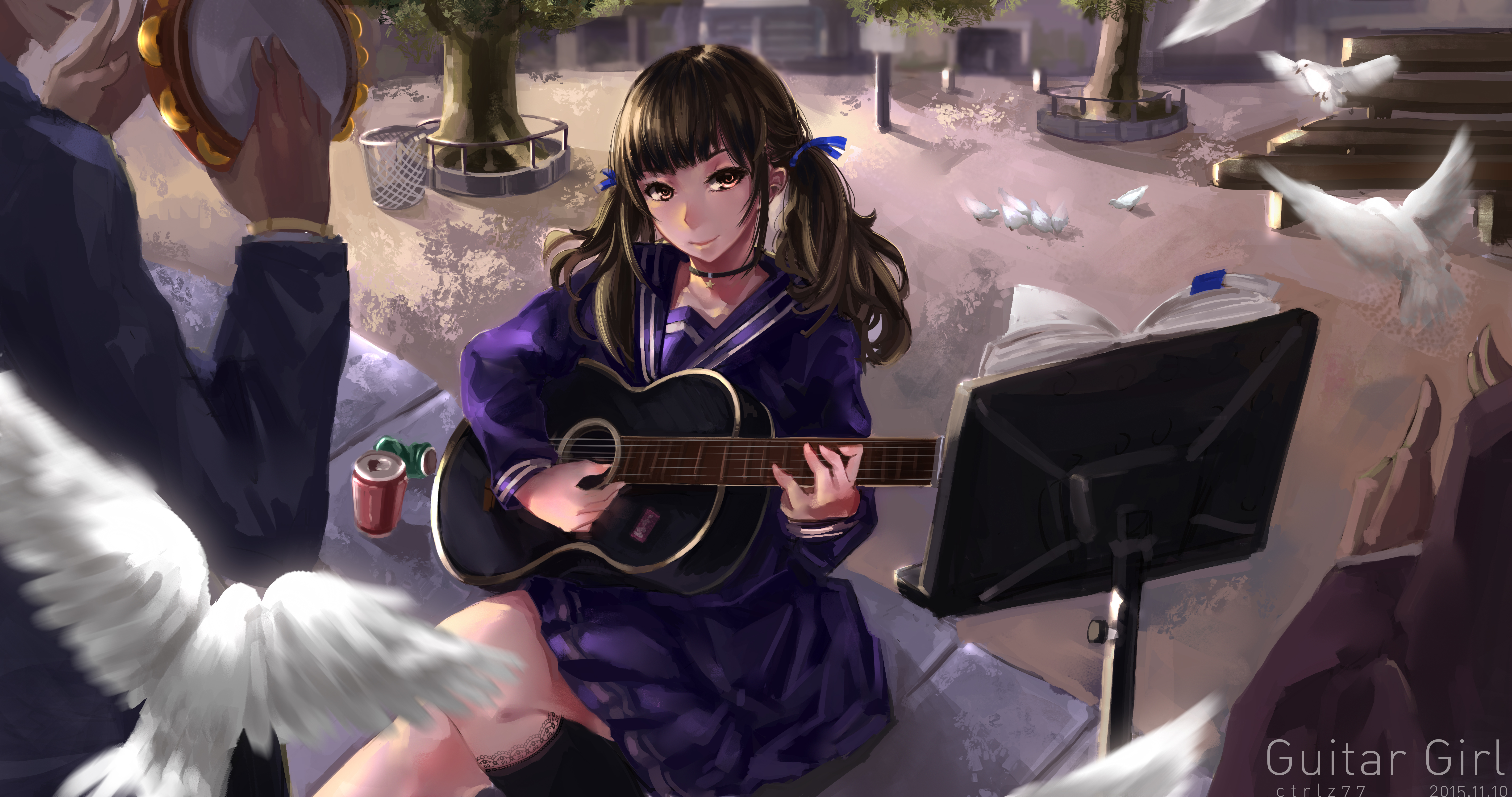 Download mobile wallpaper Music, Anime, Guitar for free.