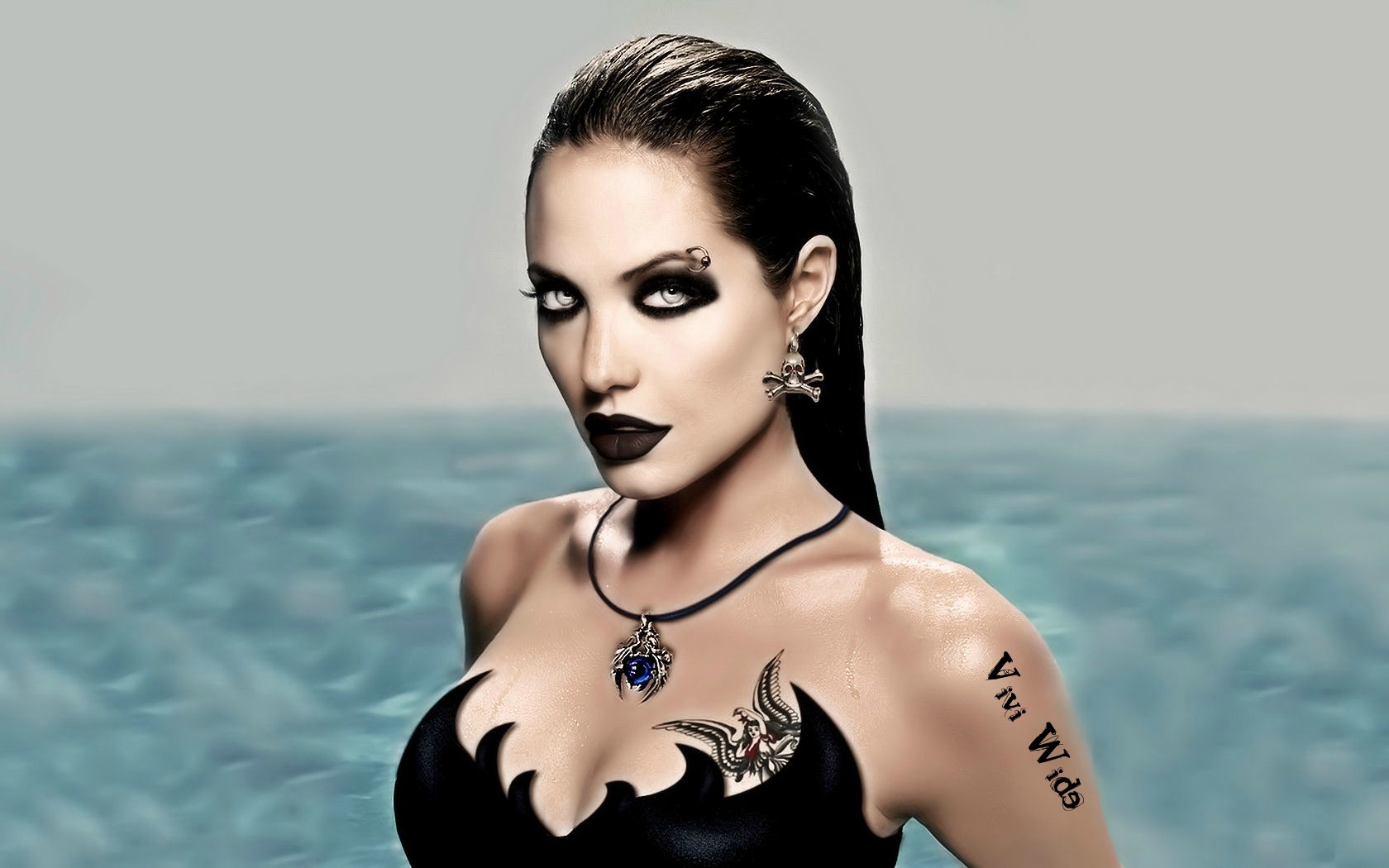 Laden Sie das Angelina Jolie, Gotisch, Berühmtheiten-Bild kostenlos auf Ihren PC-Desktop herunter