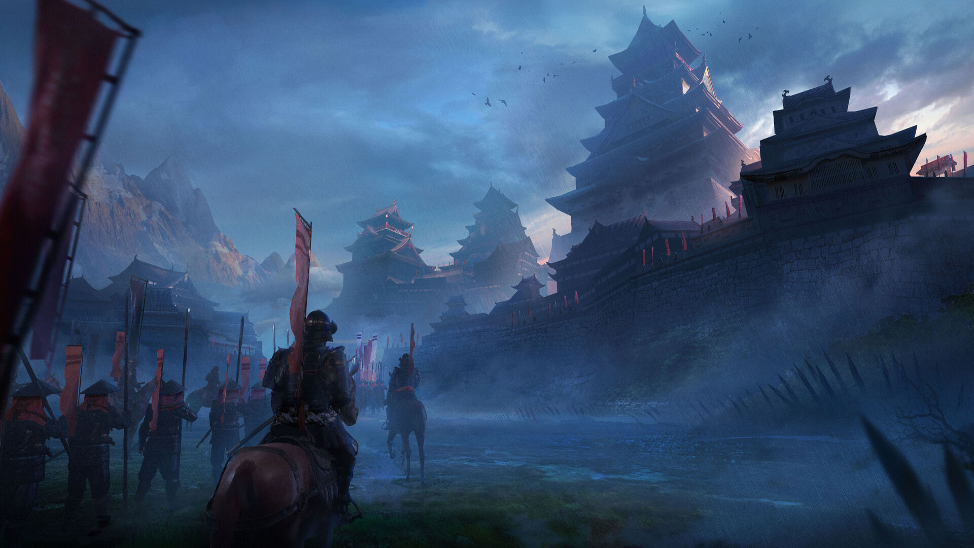 Laden Sie das Fantasie, Schlösser, Krieger, Samurai, Schloss-Bild kostenlos auf Ihren PC-Desktop herunter