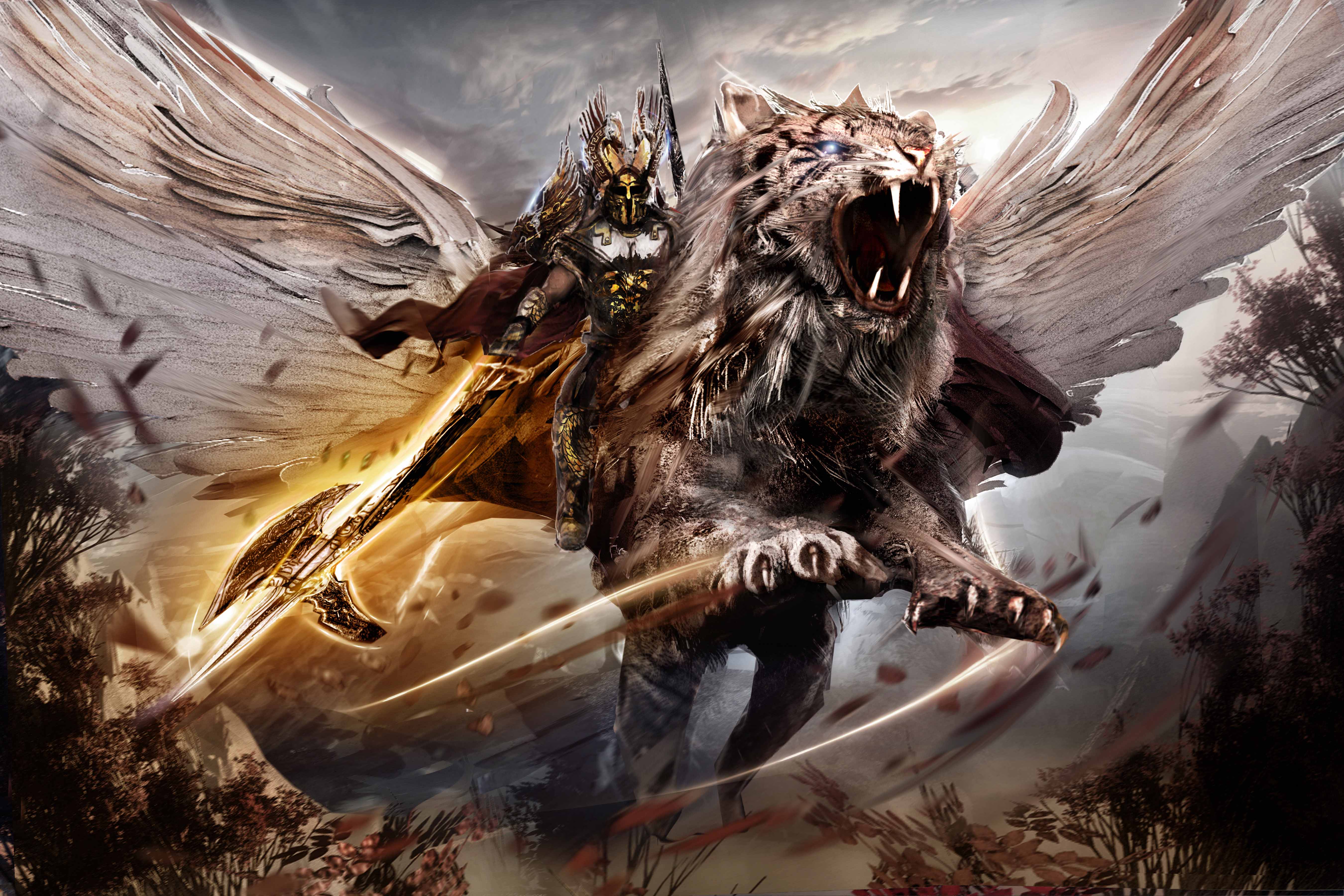 Free download wallpaper Fantasy, Warrior, Armor, Spear on your PC desktop