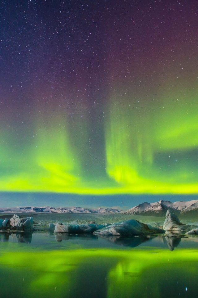 Baixar papel de parede para celular de Noite, Neve, Aurora Boreal, Terra/natureza gratuito.