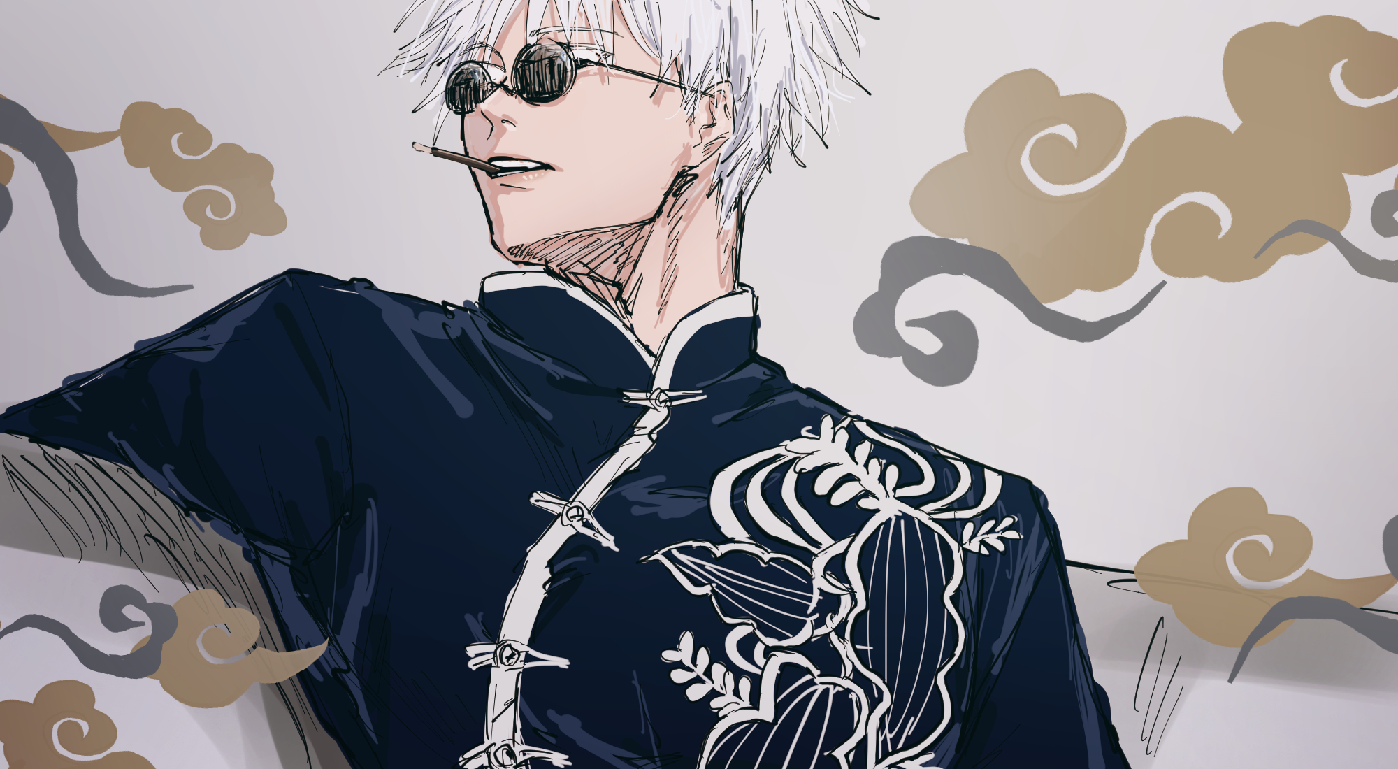 Download mobile wallpaper Anime, Glasses, White Hair, Satoru Gojo, Jujutsu Kaisen for free.