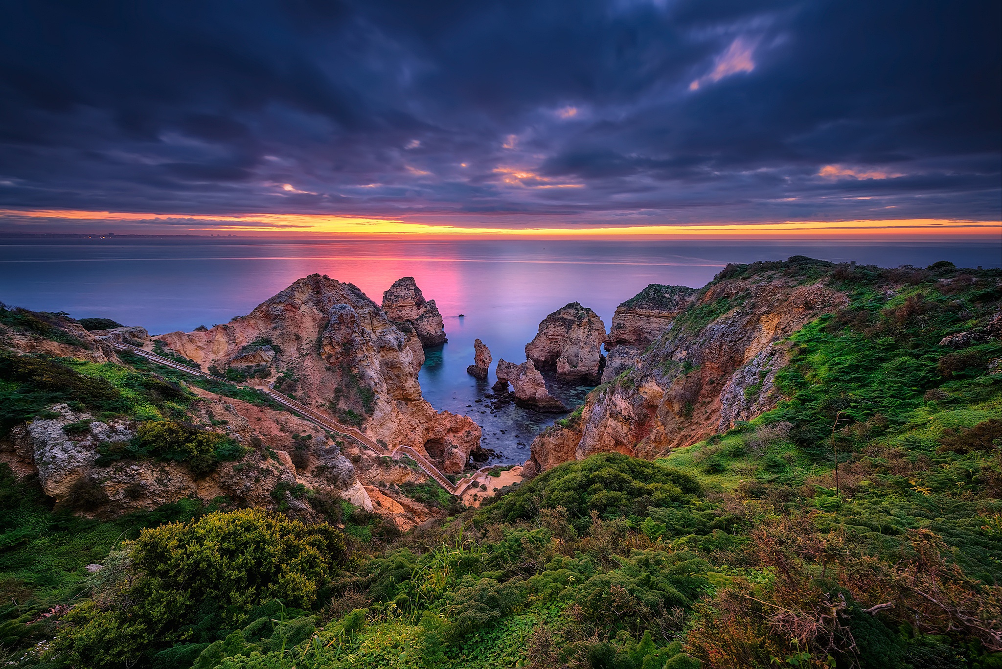 Free download wallpaper Nature, Horizon, Ocean, Sunrise, Earth, Cloud, Coastline on your PC desktop