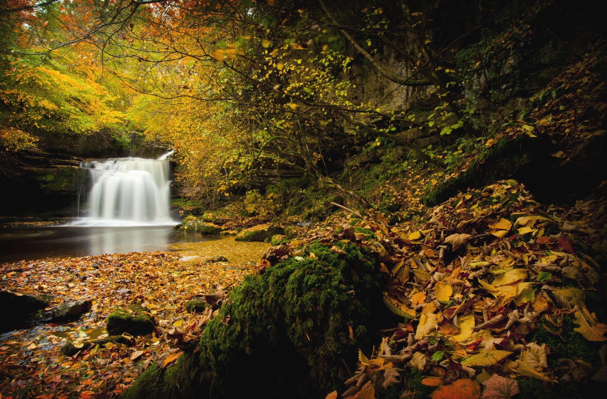 Laden Sie das Herbst, Wasserfälle, Wasserfall, Erde/natur-Bild kostenlos auf Ihren PC-Desktop herunter