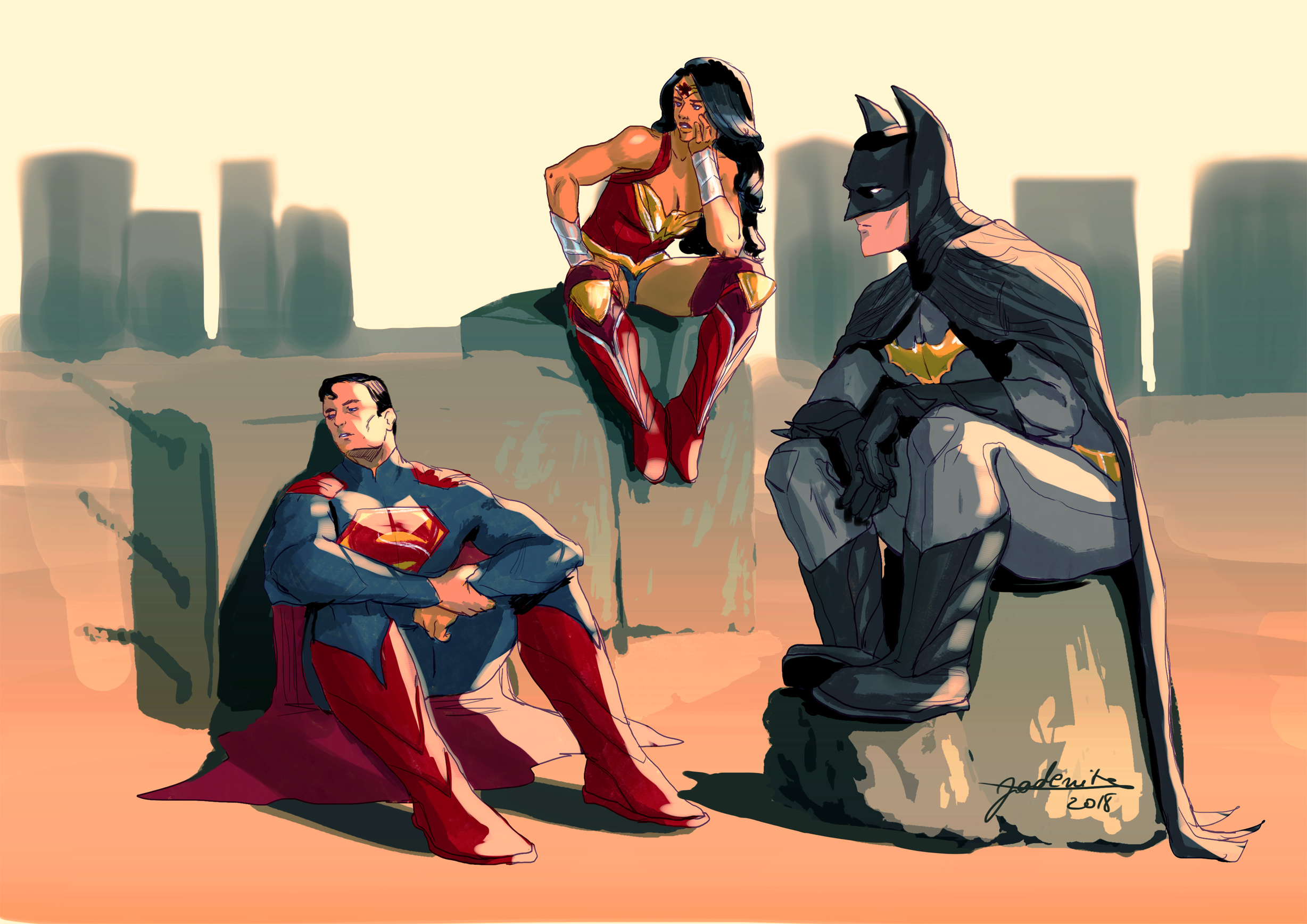 Laden Sie das Batman, Comics, Dc Comics, Übermensch, Wonderwoman, Gerechtigkeitsliga-Bild kostenlos auf Ihren PC-Desktop herunter