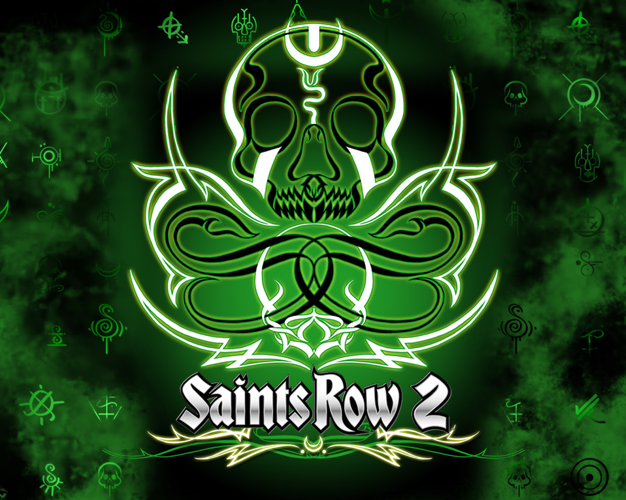 11226 скачать обои saints row, логотипы, игры, зеленые - заставки и картинки бесплатно