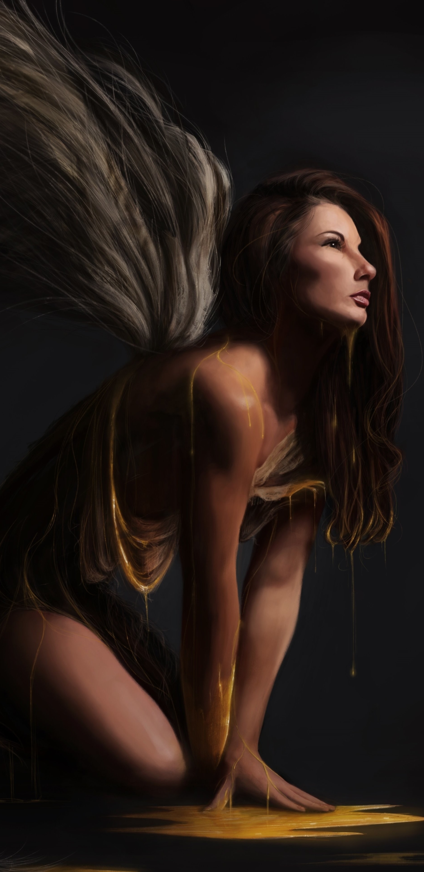 Download mobile wallpaper Fantasy, Wings, Painting, Angel for free.