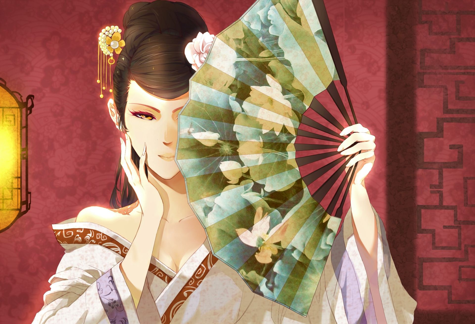 Free download wallpaper Fantasy, Artistic, Fan, Geisha on your PC desktop