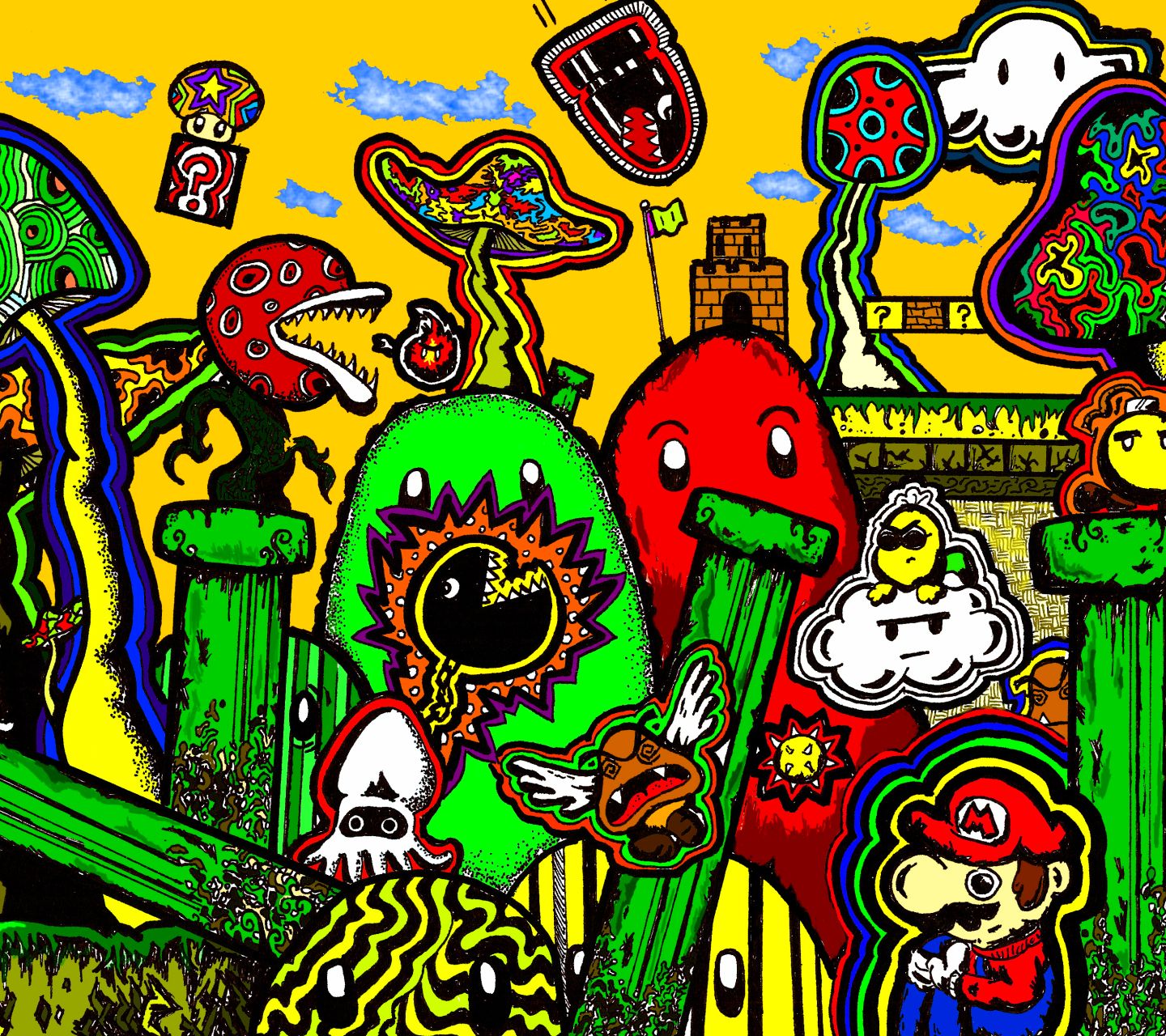 Free download wallpaper Mario, Artistic, Psychedelic on your PC desktop