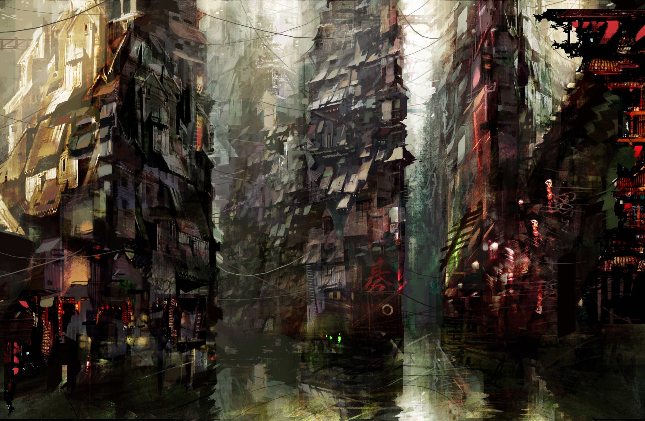 Download mobile wallpaper Anime, Fantasy, City for free.