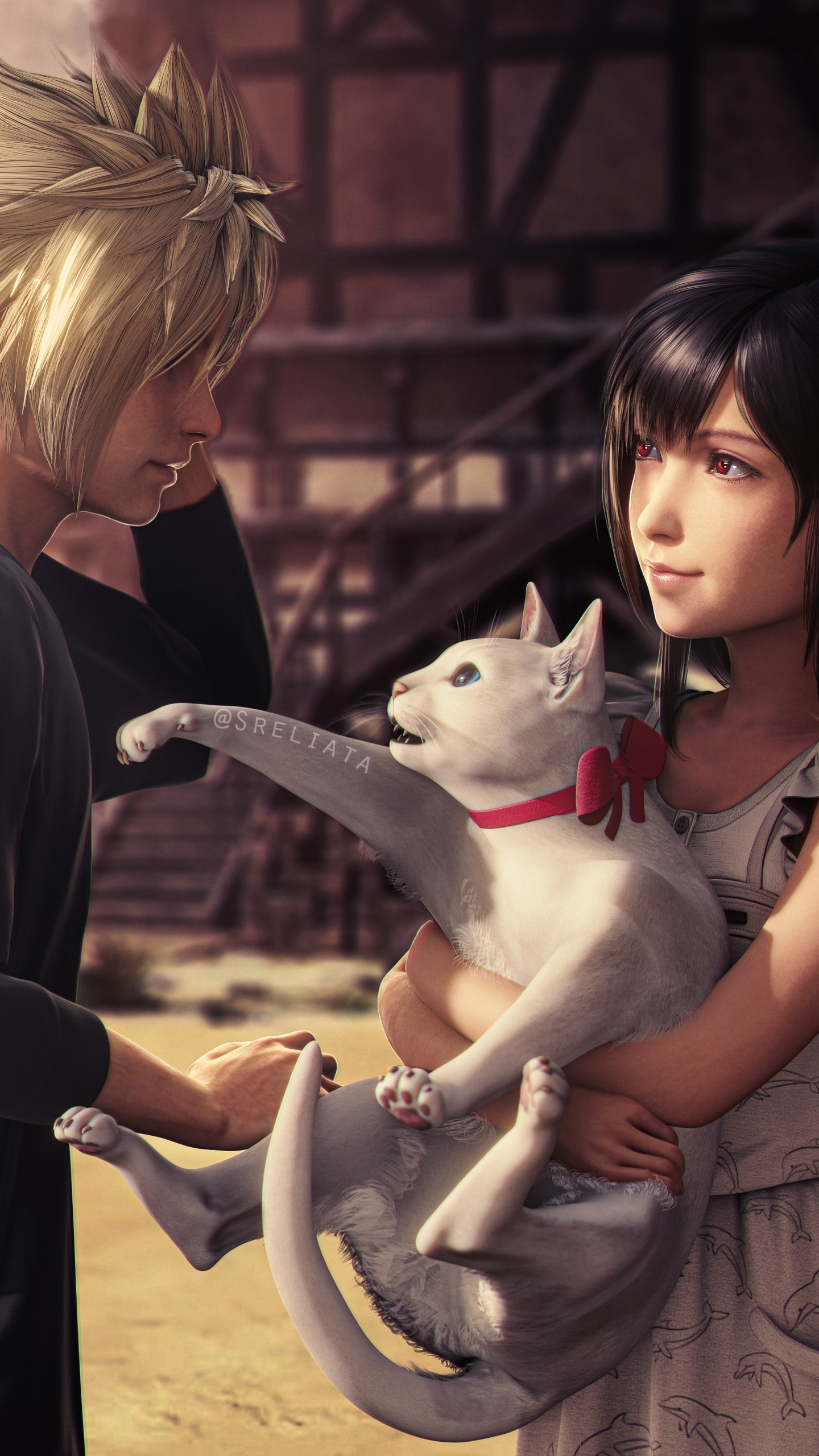 Descarga gratuita de fondo de pantalla para móvil de Gato, Videojuego, Tifa Lockhart, Conflicto De Nubes, Fantasía Final, Final Fantasy Vii Remake.