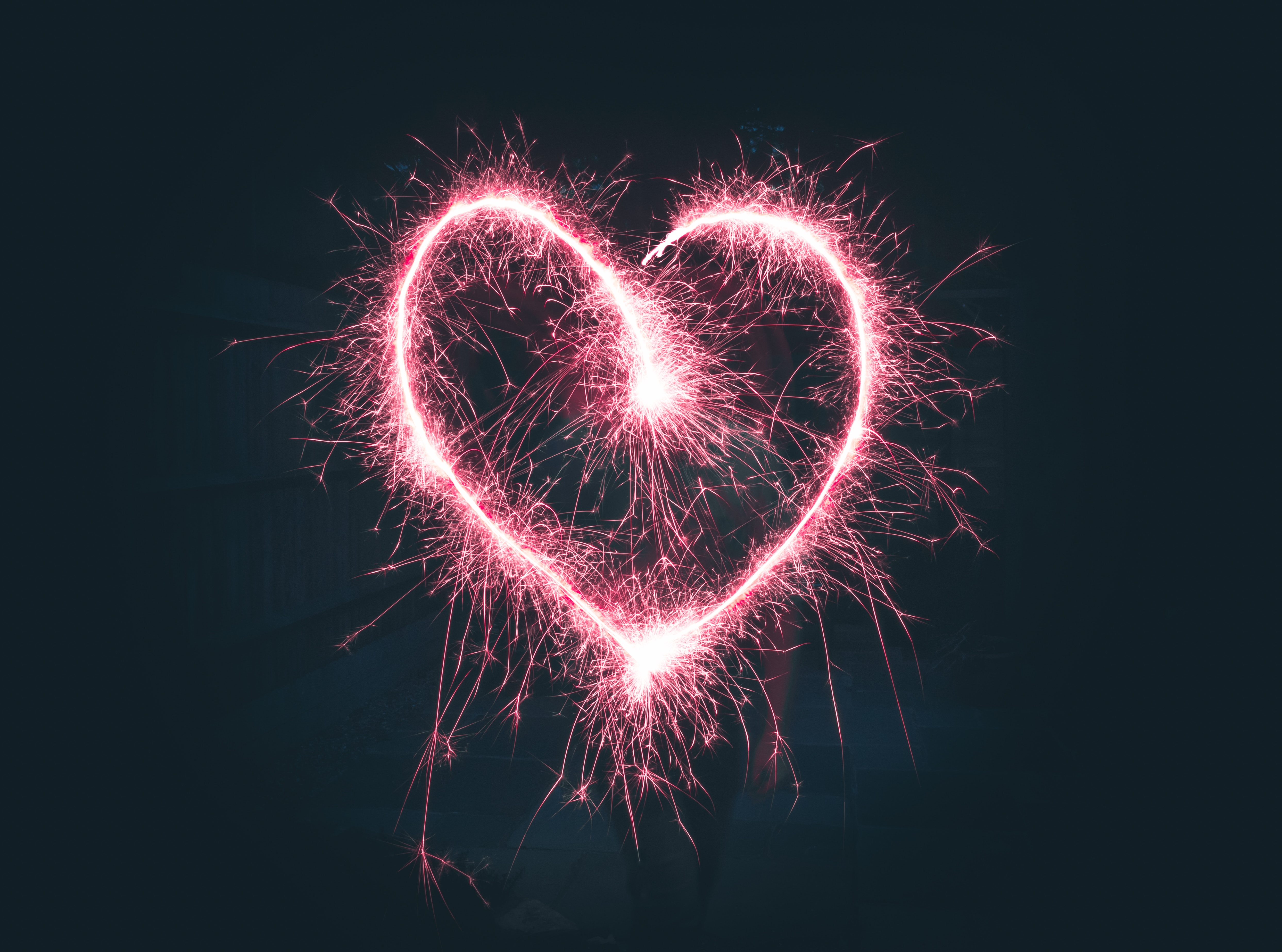 Free download wallpaper Sparks, Heart, Art, Love on your PC desktop