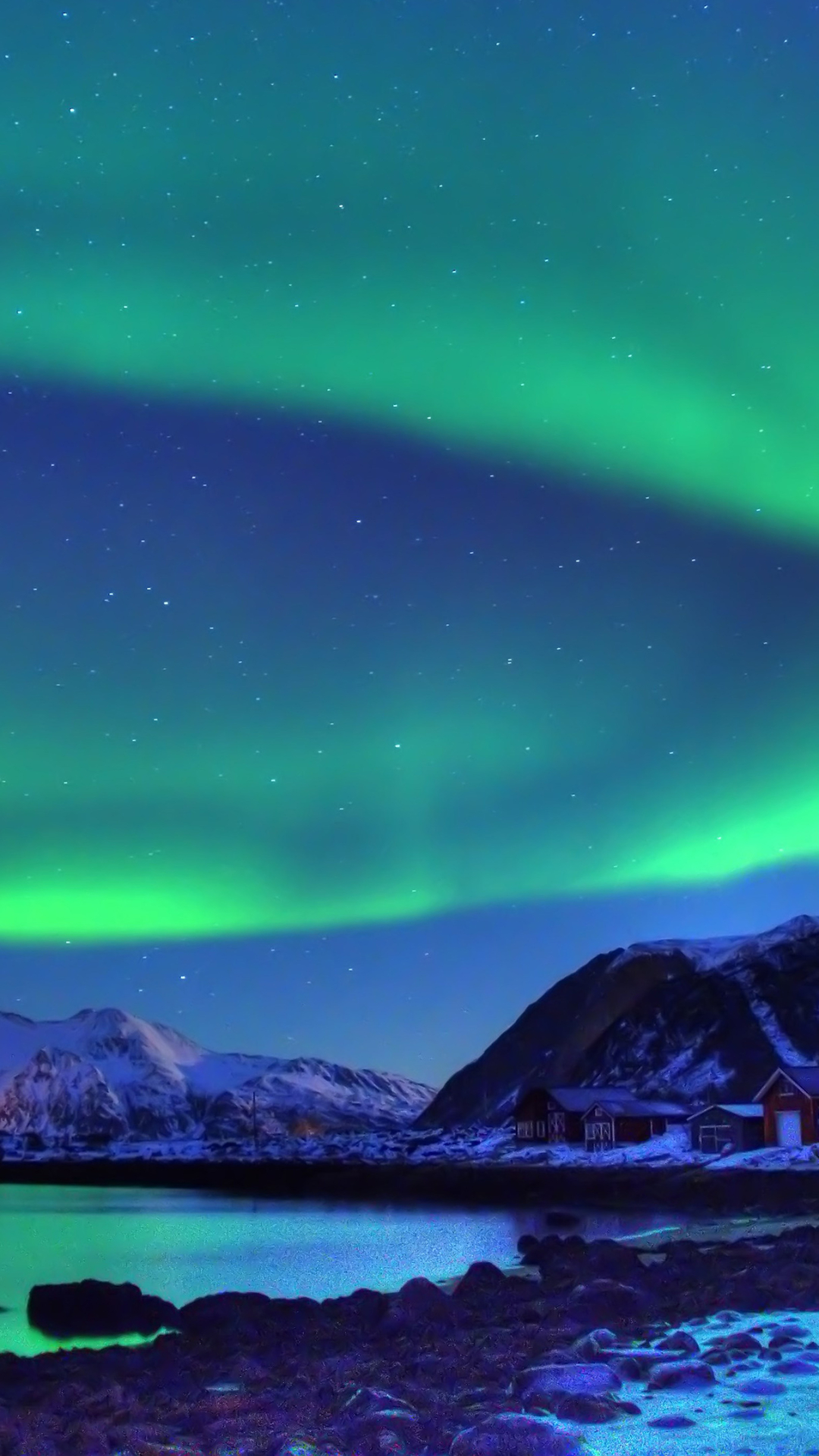 Descarga gratuita de fondo de pantalla para móvil de Noche, Nieve, Aurora Boreal, Tierra/naturaleza.