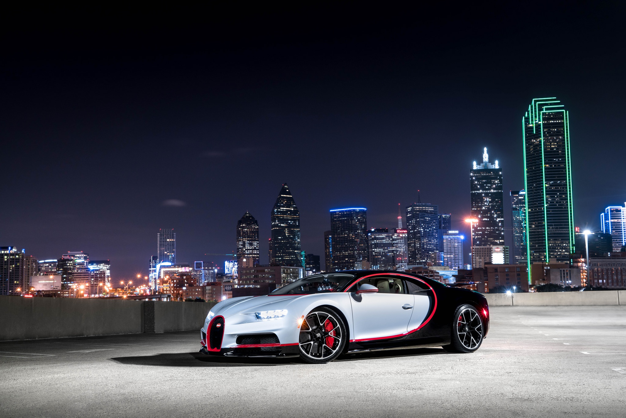 Download mobile wallpaper Night, Bugatti, Car, Supercar, Bugatti Chiron, Vehicles for free.