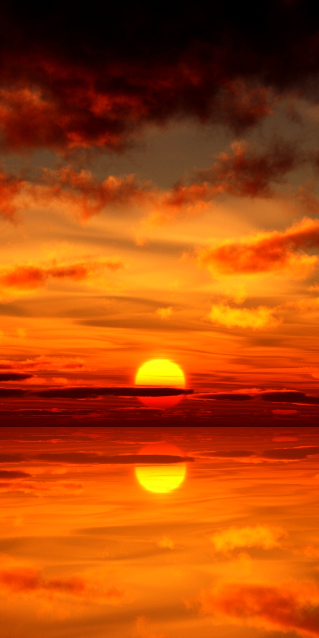 無料モバイル壁紙水, 日没, 反射, 地球, 太陽, オレンジ色）をダウンロードします。