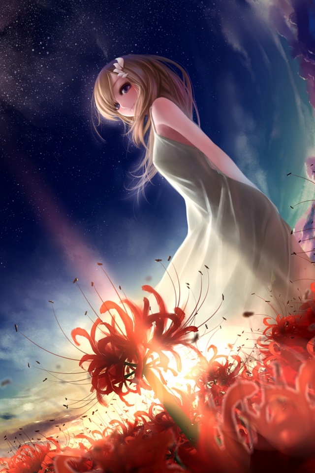 Download mobile wallpaper Anime, Stars, Blonde, Original for free.