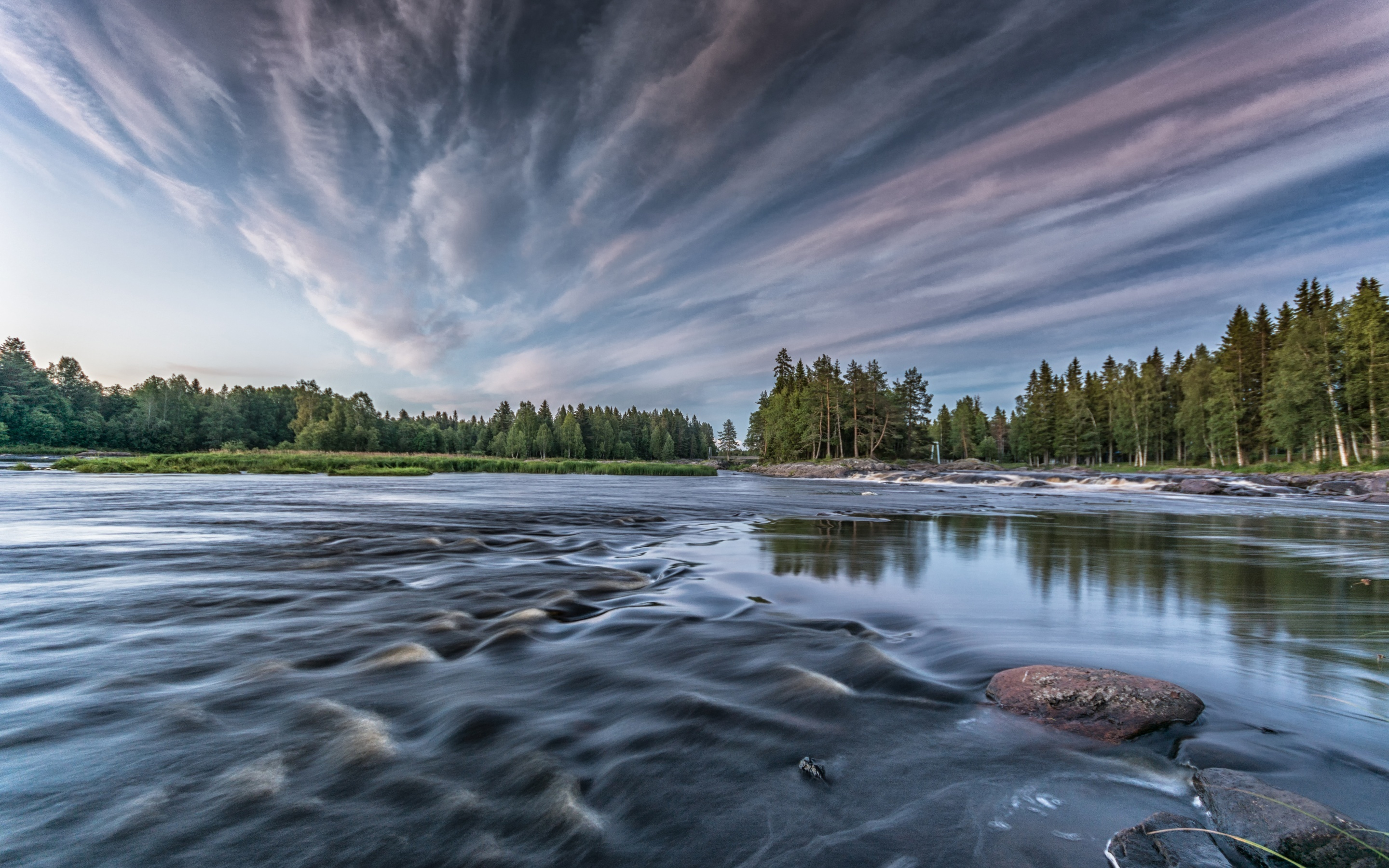 Download mobile wallpaper Nature, Sky, Earth, Cloud, River for free.