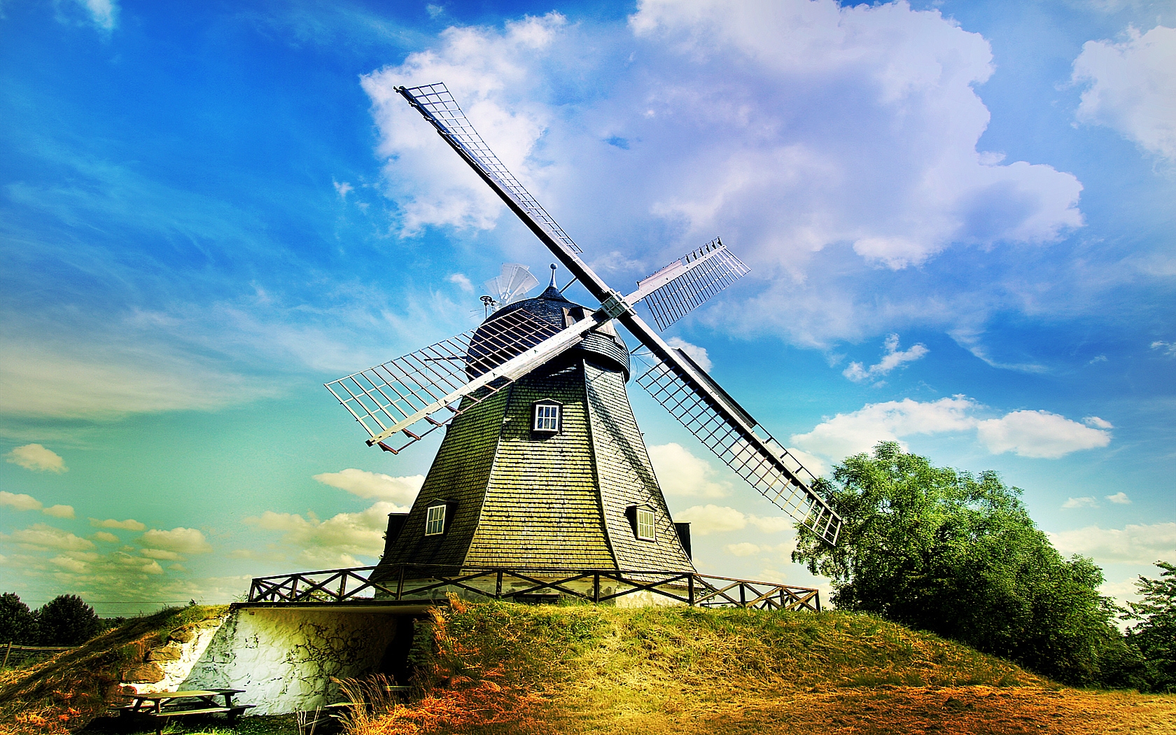 Handy-Wallpaper Windmühle, Menschengemacht kostenlos herunterladen.