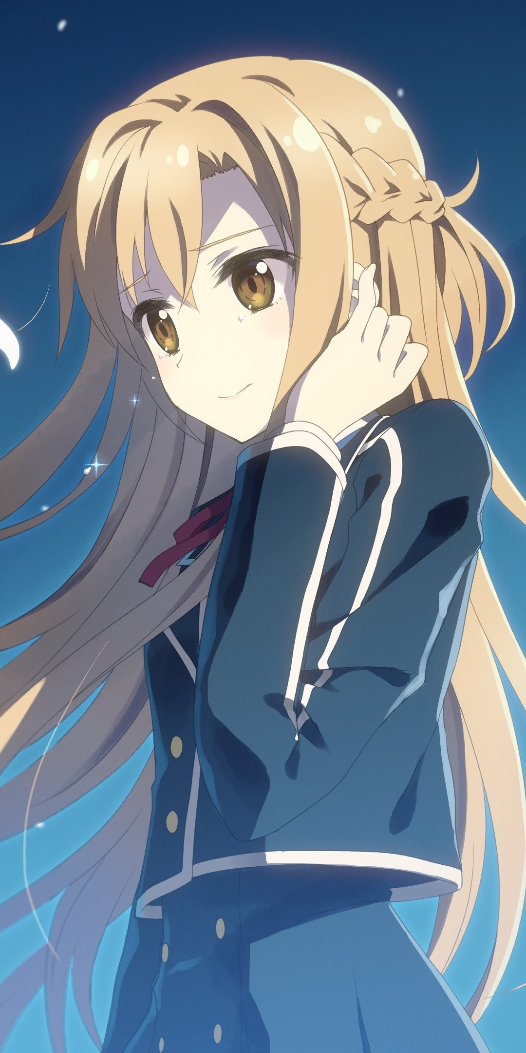 Handy-Wallpaper Blond, Blondinen, Schuluniform, Animes, Lange Haare, Asuna Yuuki, Sword Art Online, Schwertkunst Online Ii kostenlos herunterladen.