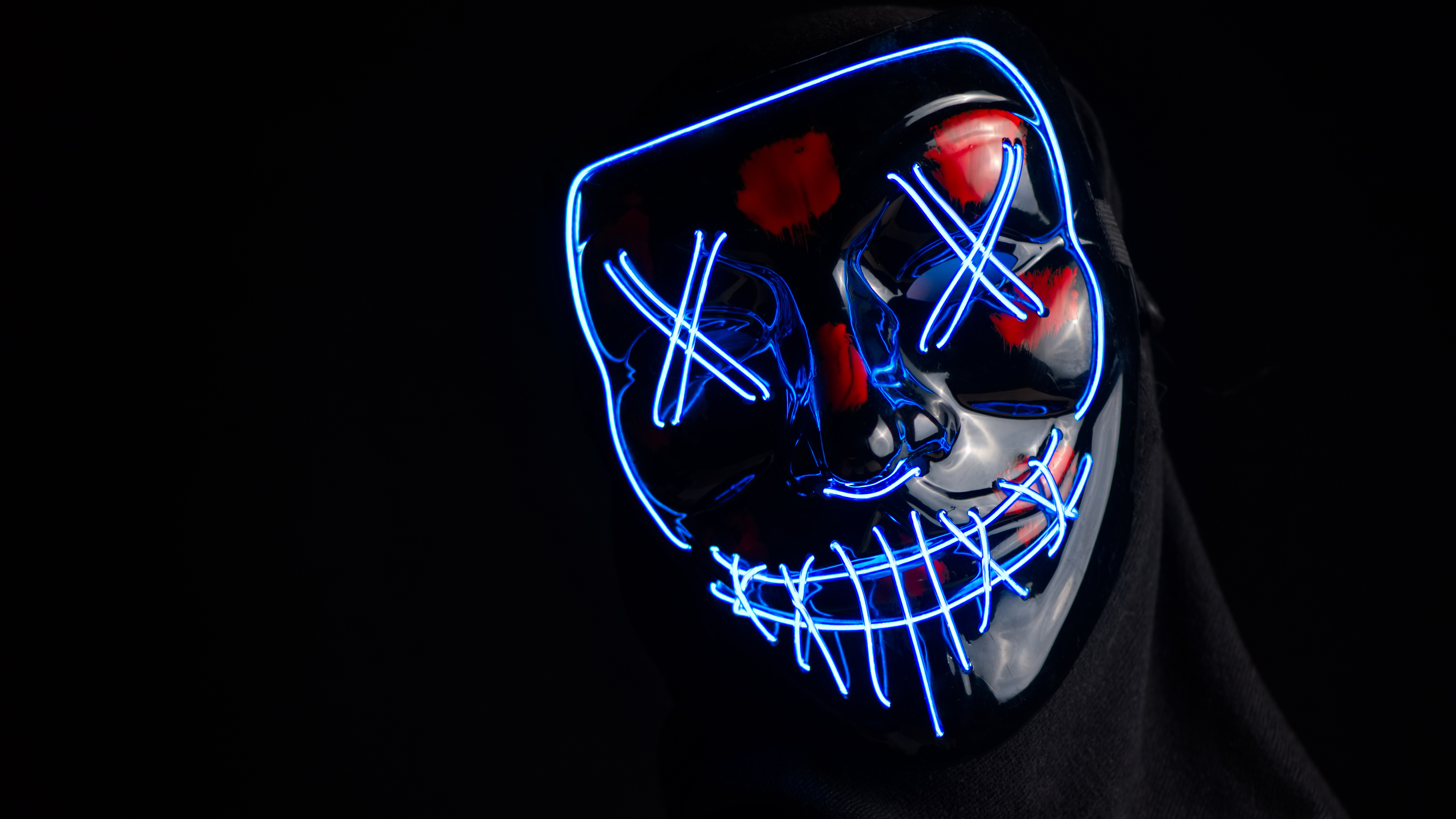Free download wallpaper Neon, Mask, Photography on your PC desktop