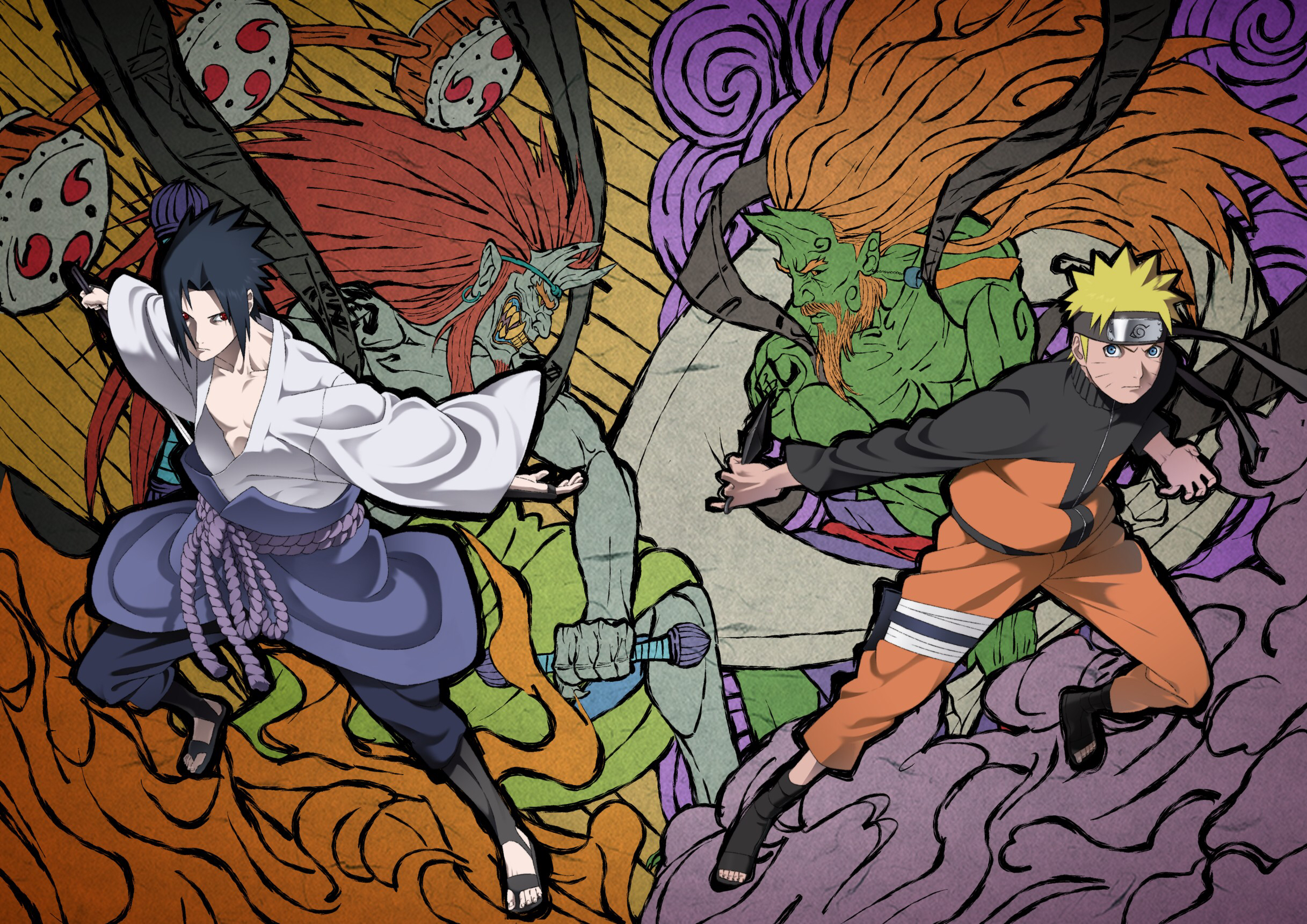 Laden Sie das Naruto, Animes, Sasuke Uchiha, Naruto Uzumaki-Bild kostenlos auf Ihren PC-Desktop herunter