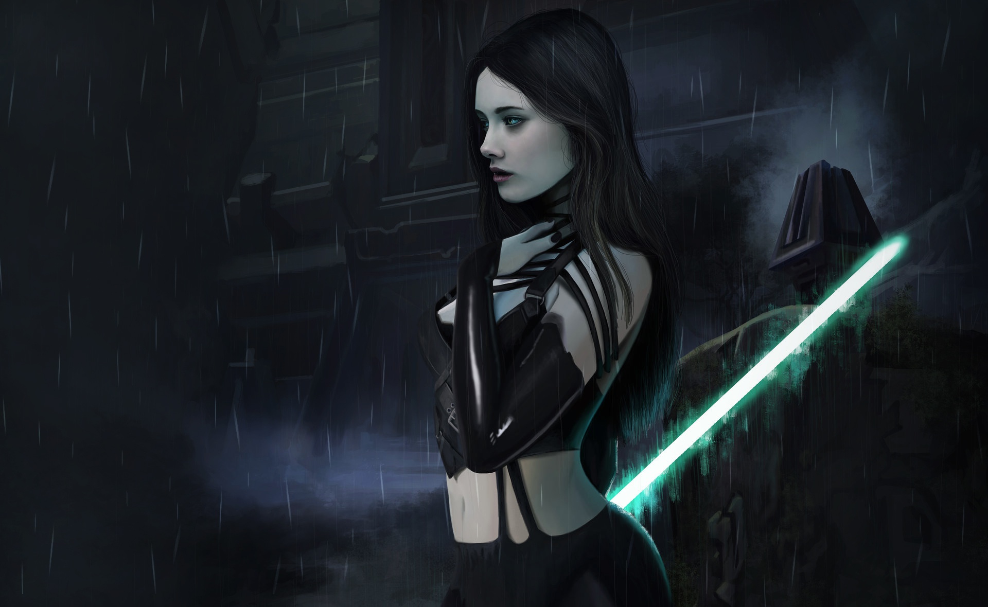 Download mobile wallpaper Star Wars, Sci Fi, Lightsaber, Black Hair, Sith (Star Wars), Woman Warrior for free.