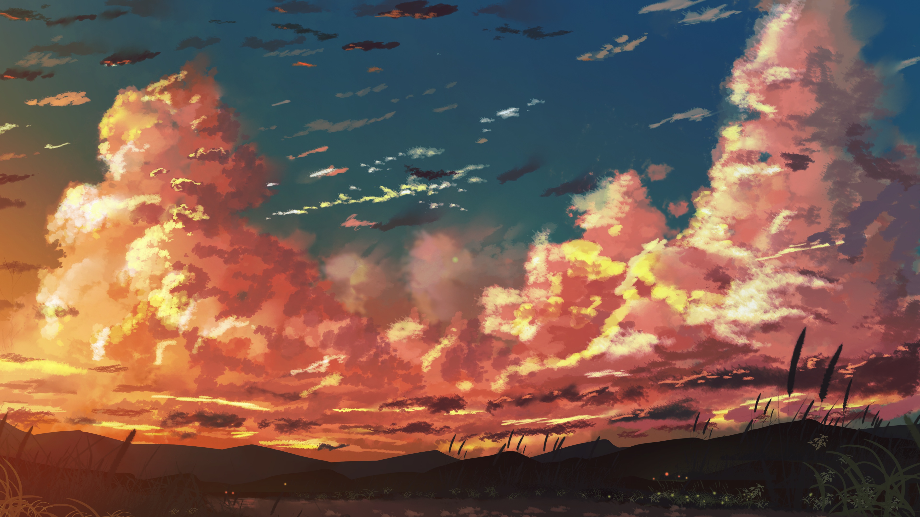 Download mobile wallpaper Anime, Sunset, Sky, Cloud for free.