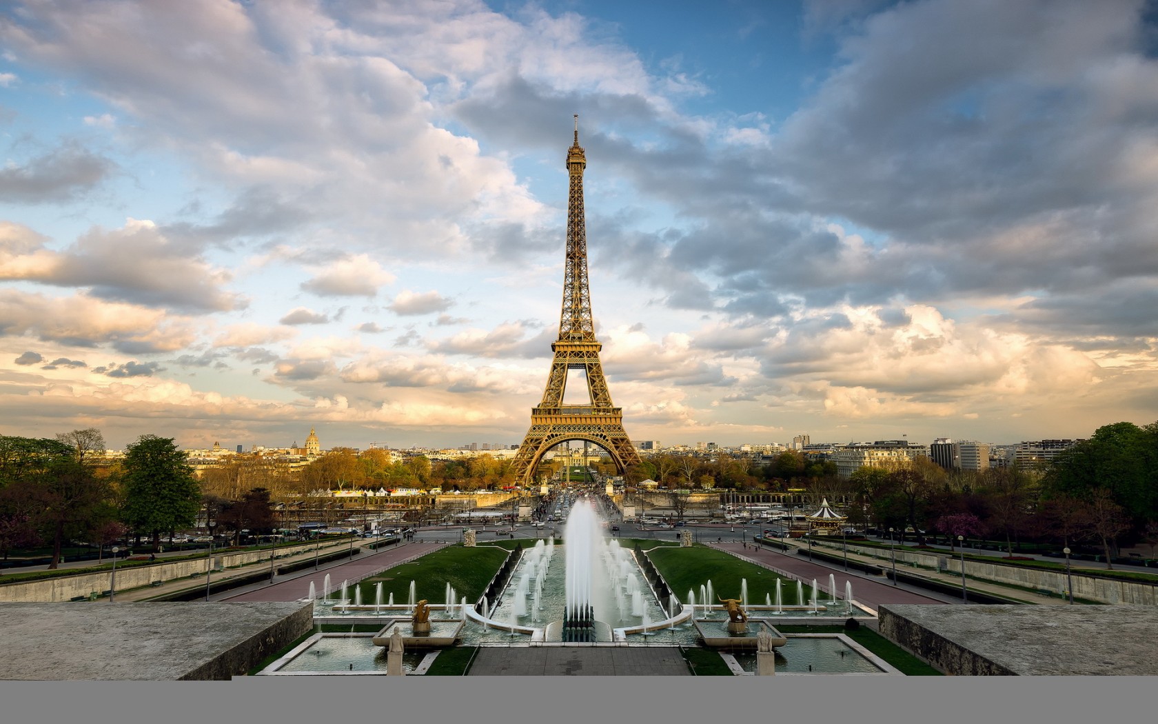 Free download wallpaper Paris, Eiffel Tower, Monuments, Fountain, France, Man Made on your PC desktop