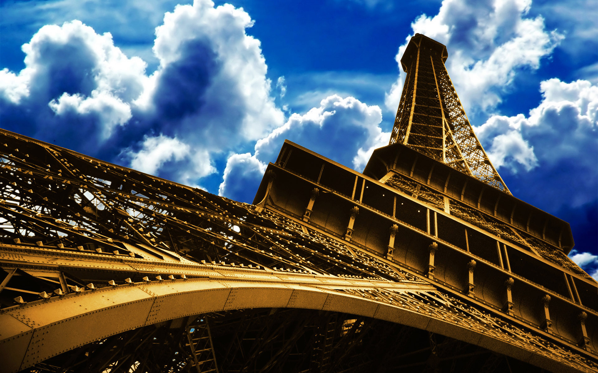 Free download wallpaper Sky, Landscape, Eiffel Tower on your PC desktop