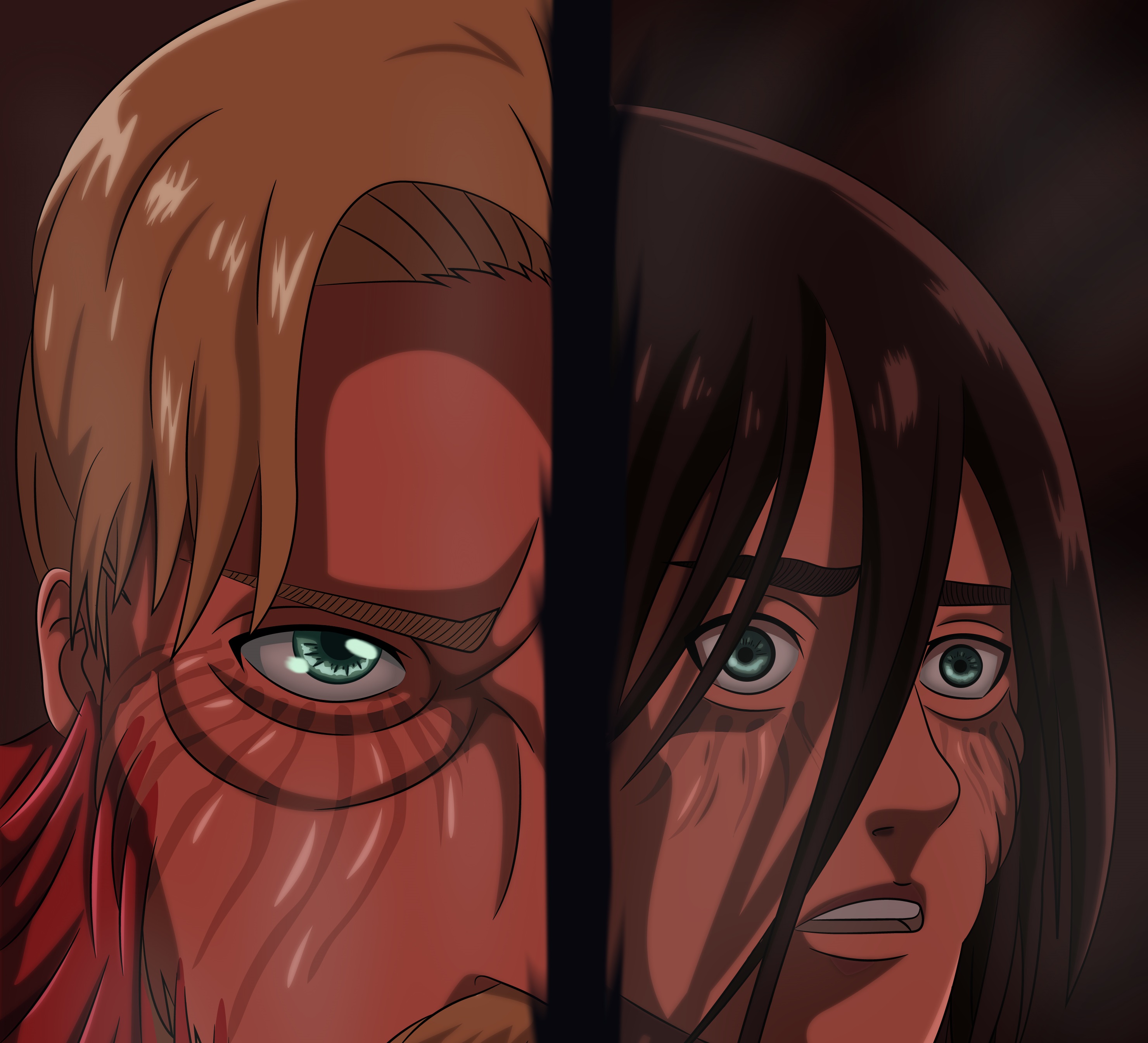 anime, attack on titan, eren yeager, zeke yeager