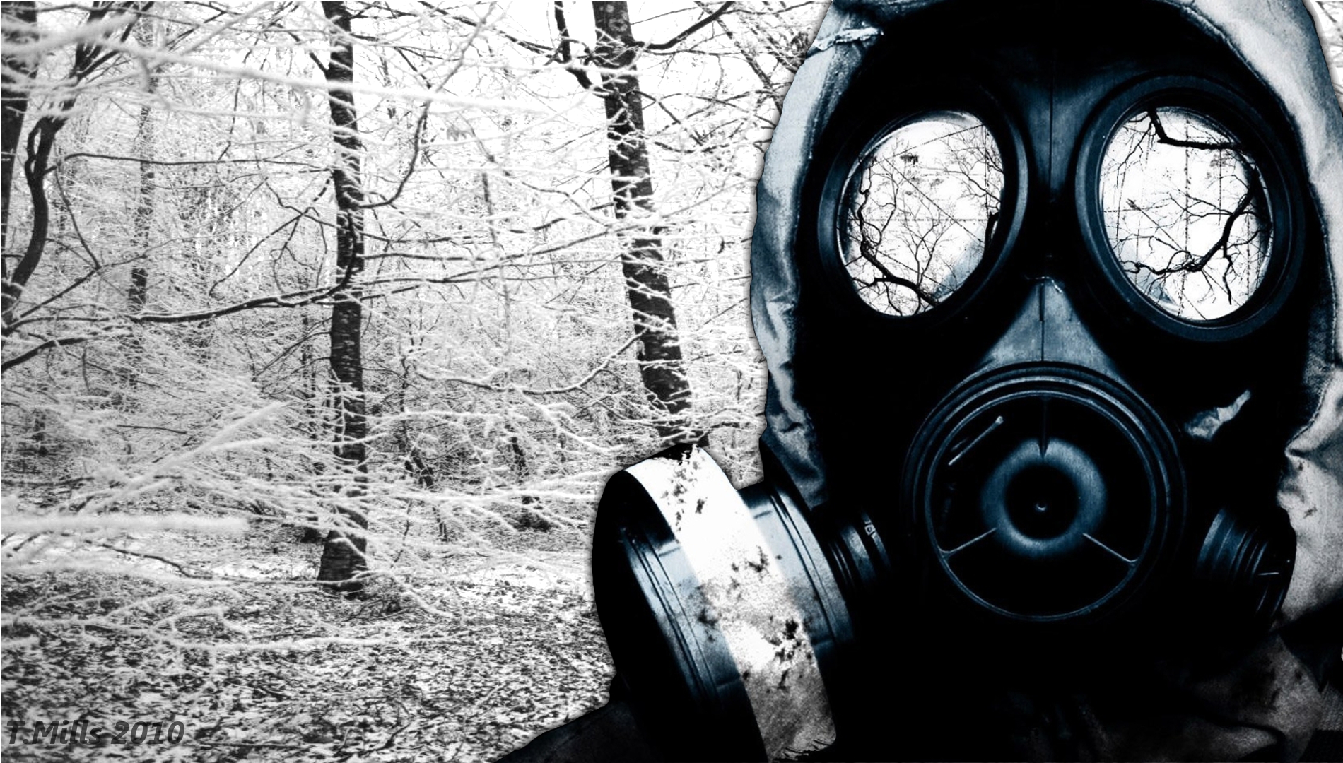 Laden Sie das Düster, Gas Masken-Bild kostenlos auf Ihren PC-Desktop herunter