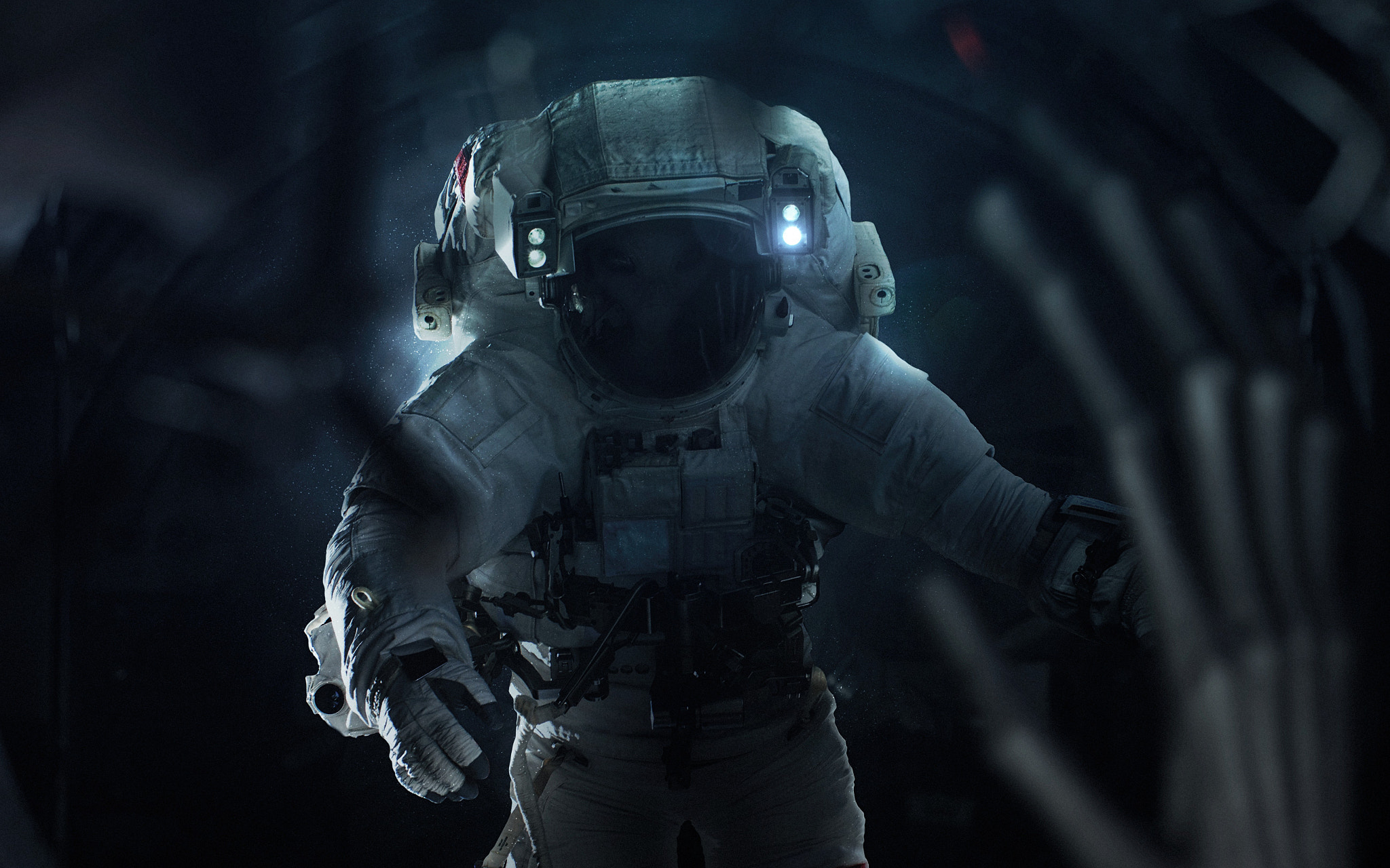 Laden Sie das Dunkel, Science Fiction, Astronaut, Außerirdischer-Bild kostenlos auf Ihren PC-Desktop herunter