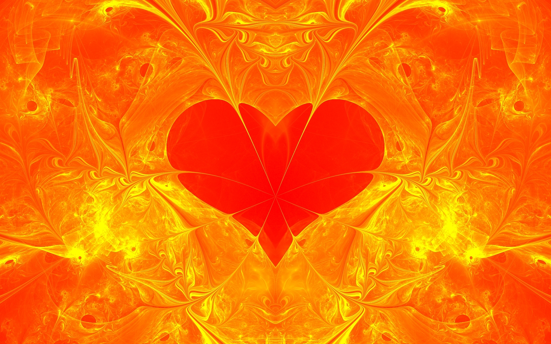 Скачать обои бесплатно Сердце, Жёлтый, Художественные, Оранжевый Цвет) картинка на рабочий стол ПК