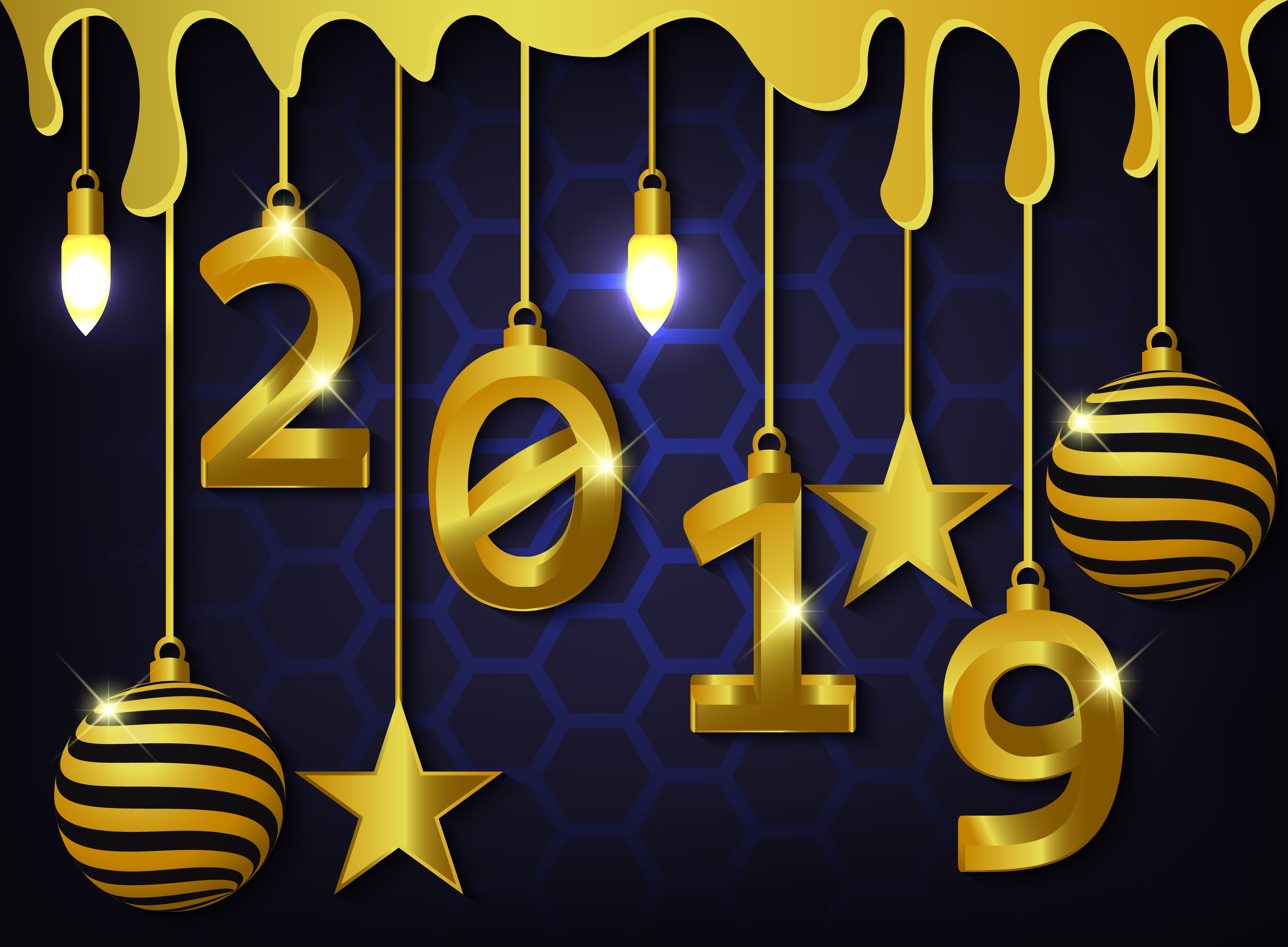 Descarga gratuita de fondo de pantalla para móvil de Día Festivo, Estrella, Chuchería, Año Nuevo 2019.