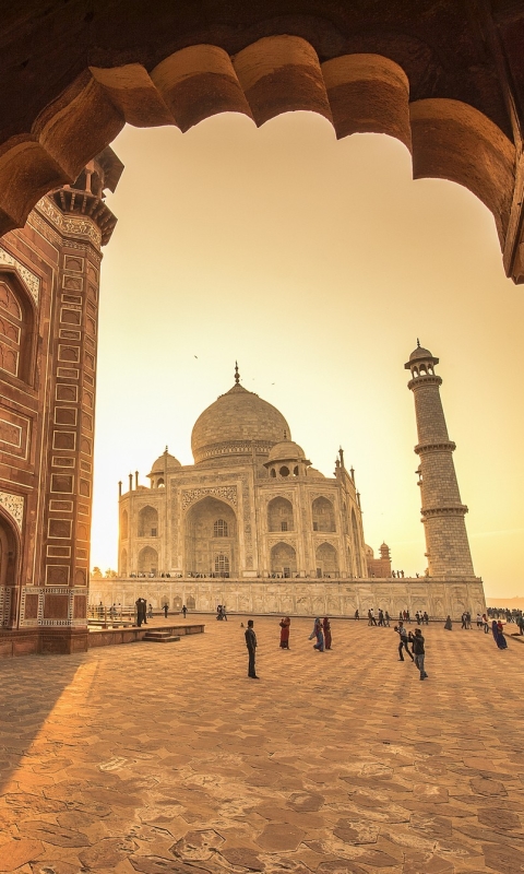 Download mobile wallpaper Monuments, Taj Mahal, Arch, India, Agra, Man Made, Uttar Pradesh for free.